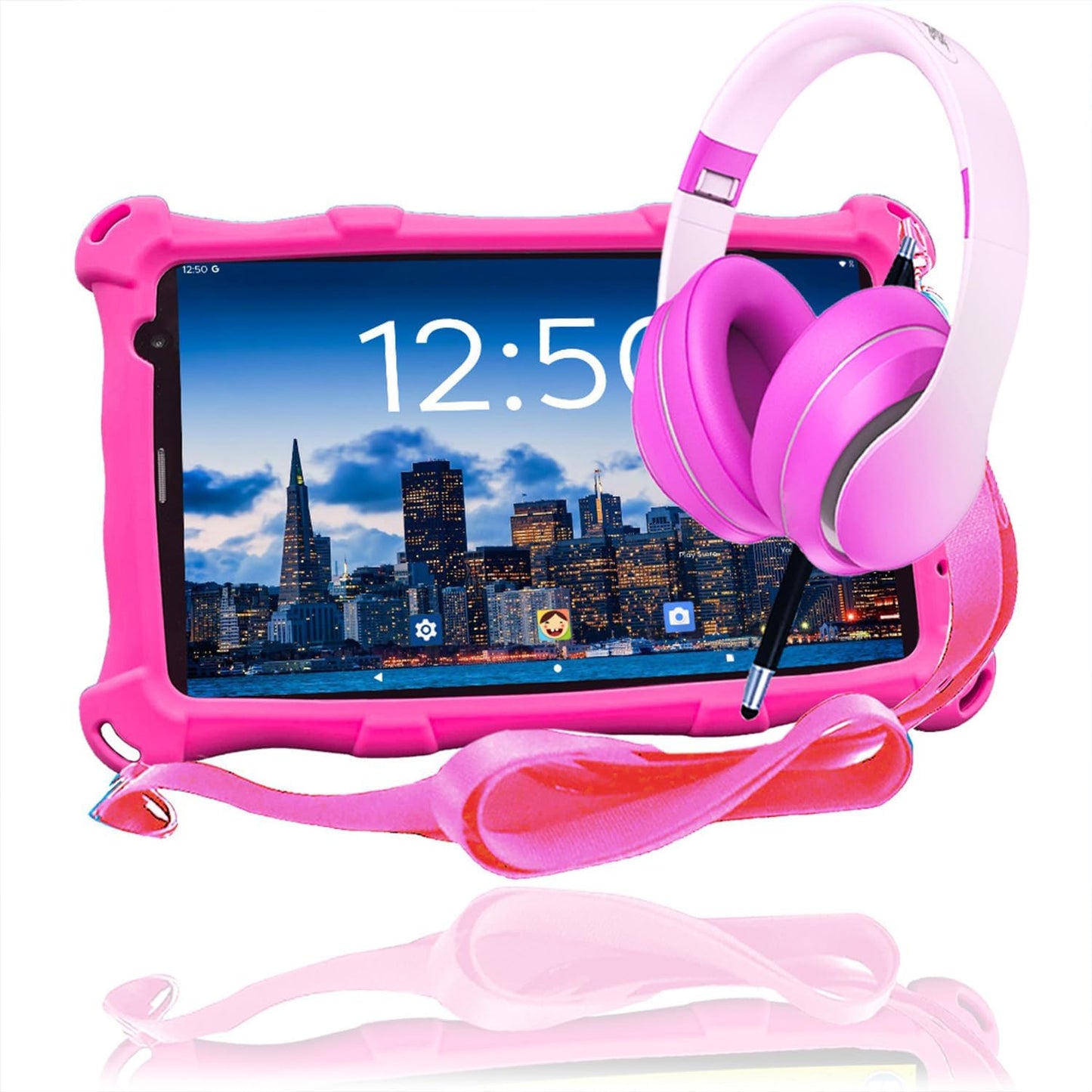 Kinder-Tablet PRO MAX mit Kopfhörern, Kinderpaket Rosa