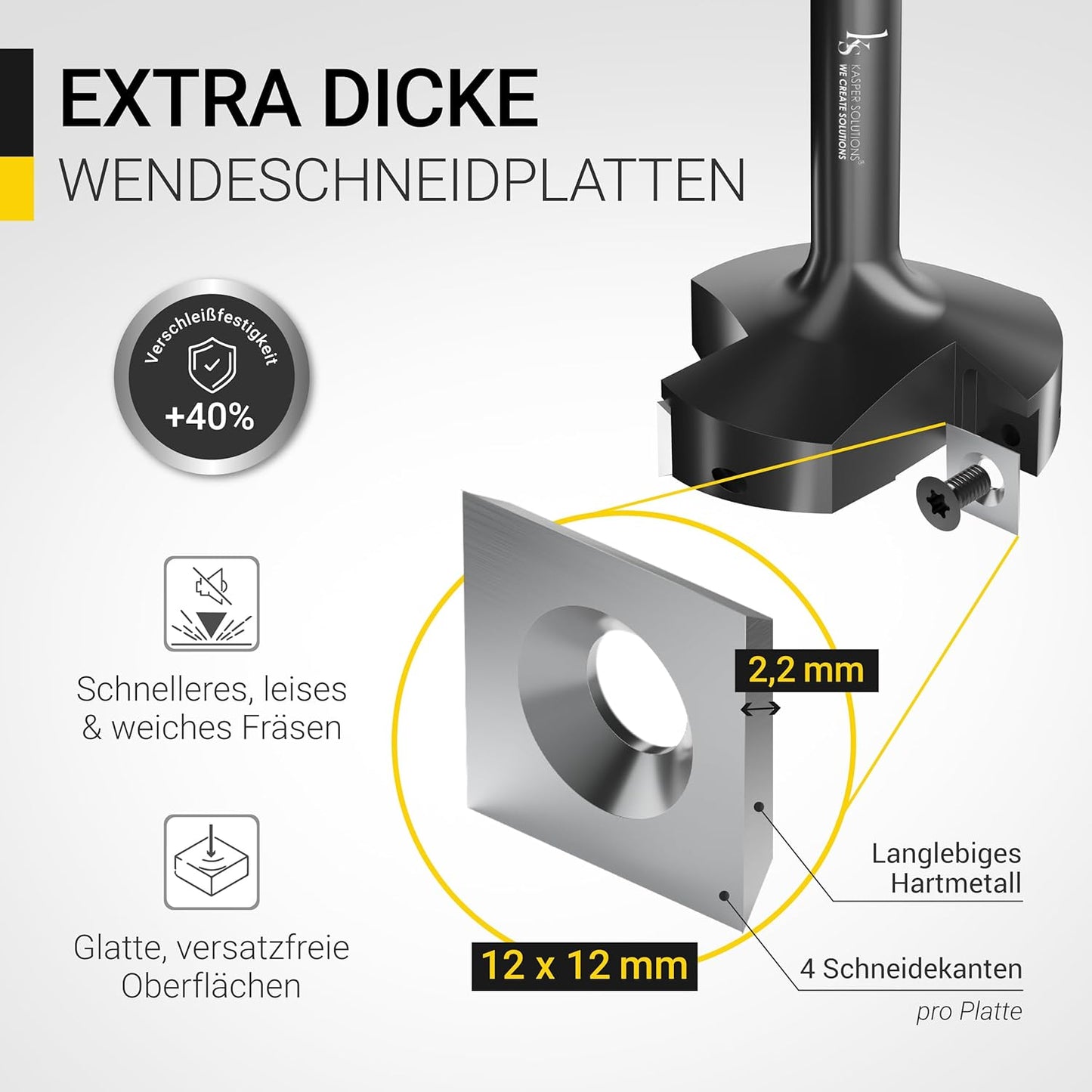 Planfräser für Oberfräse, Planfräser 12mm Schaft