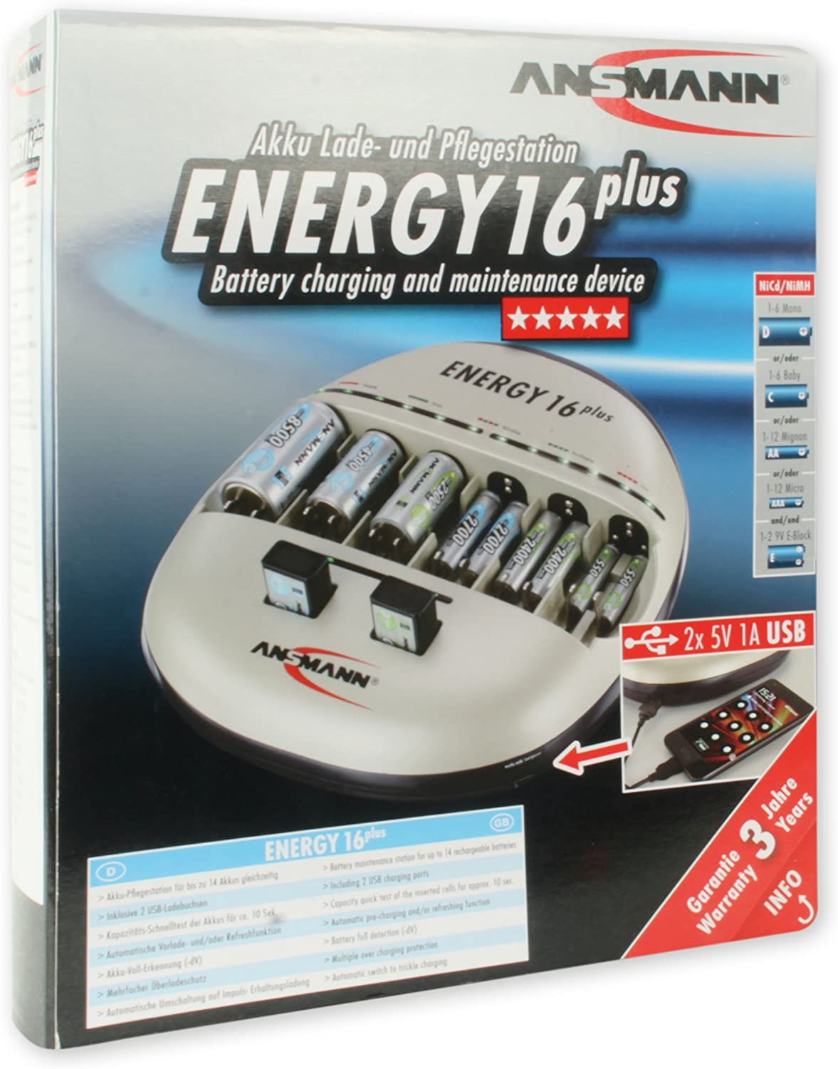 Energy 16 Plus, Ladegerät, Energy 16 Plus Single