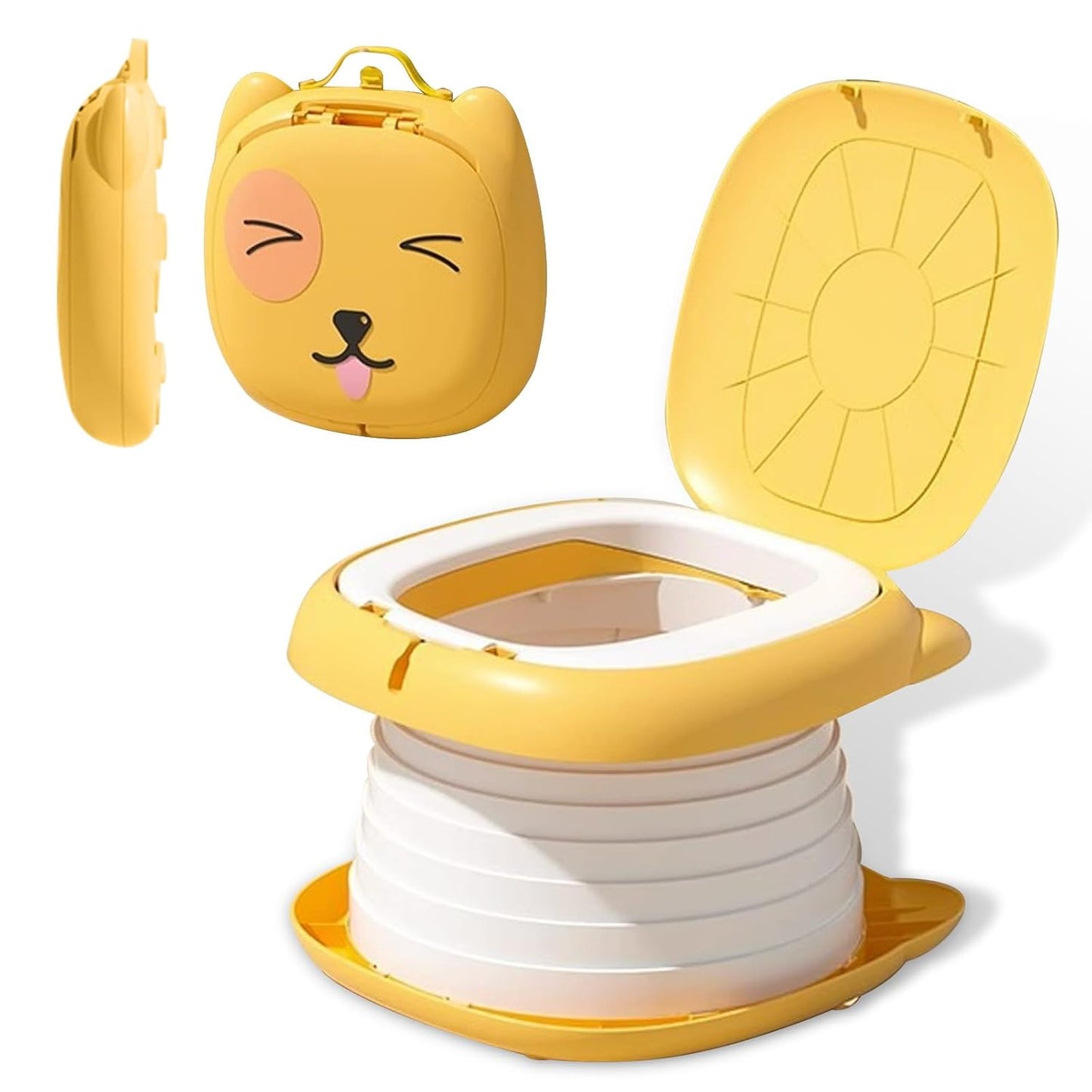 Tragbare Kinder-Toilette für Reisen, Gelb