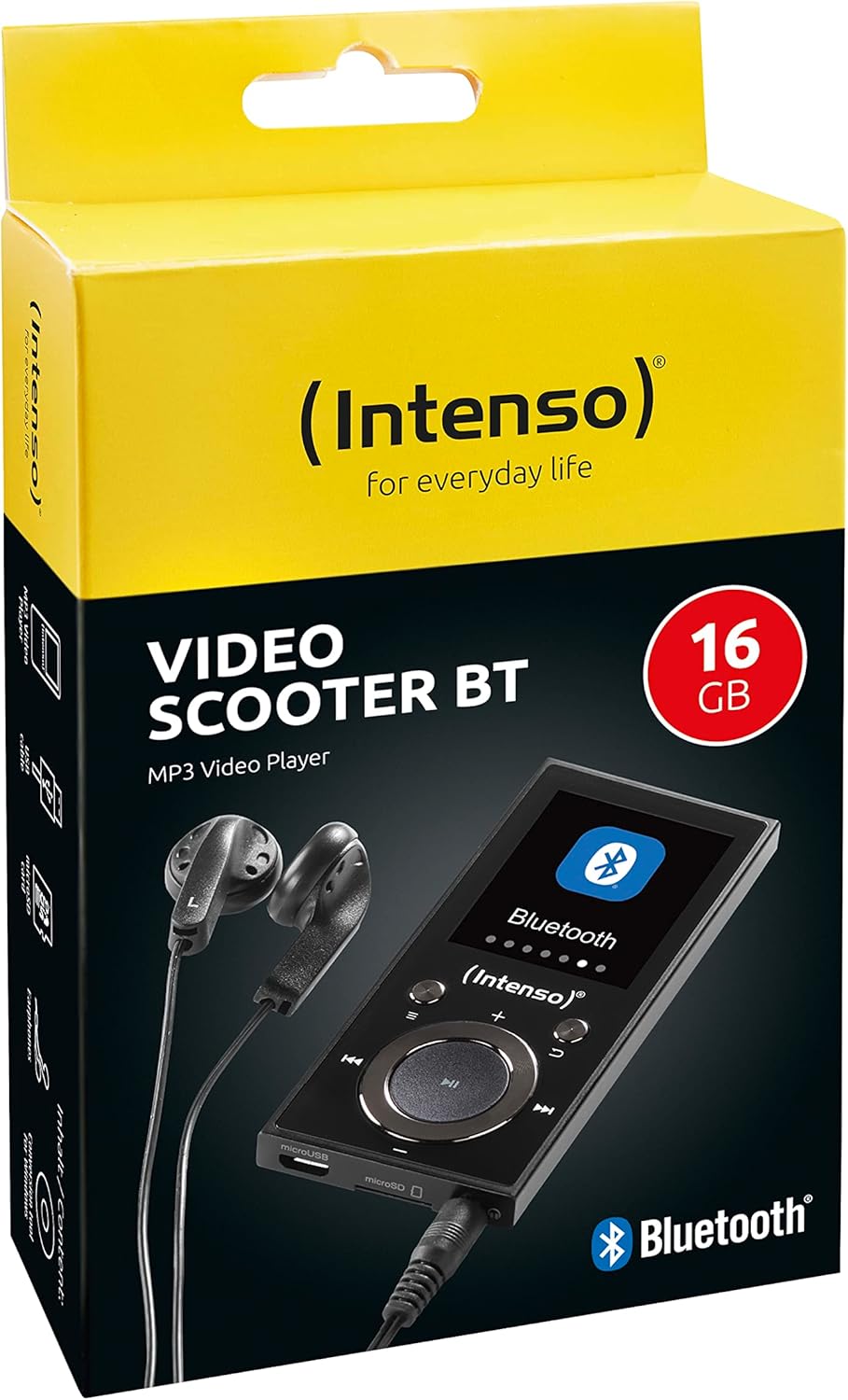 Video Scooter BT mit Bluetooth - MP3 Player, schwarz 16GB Single