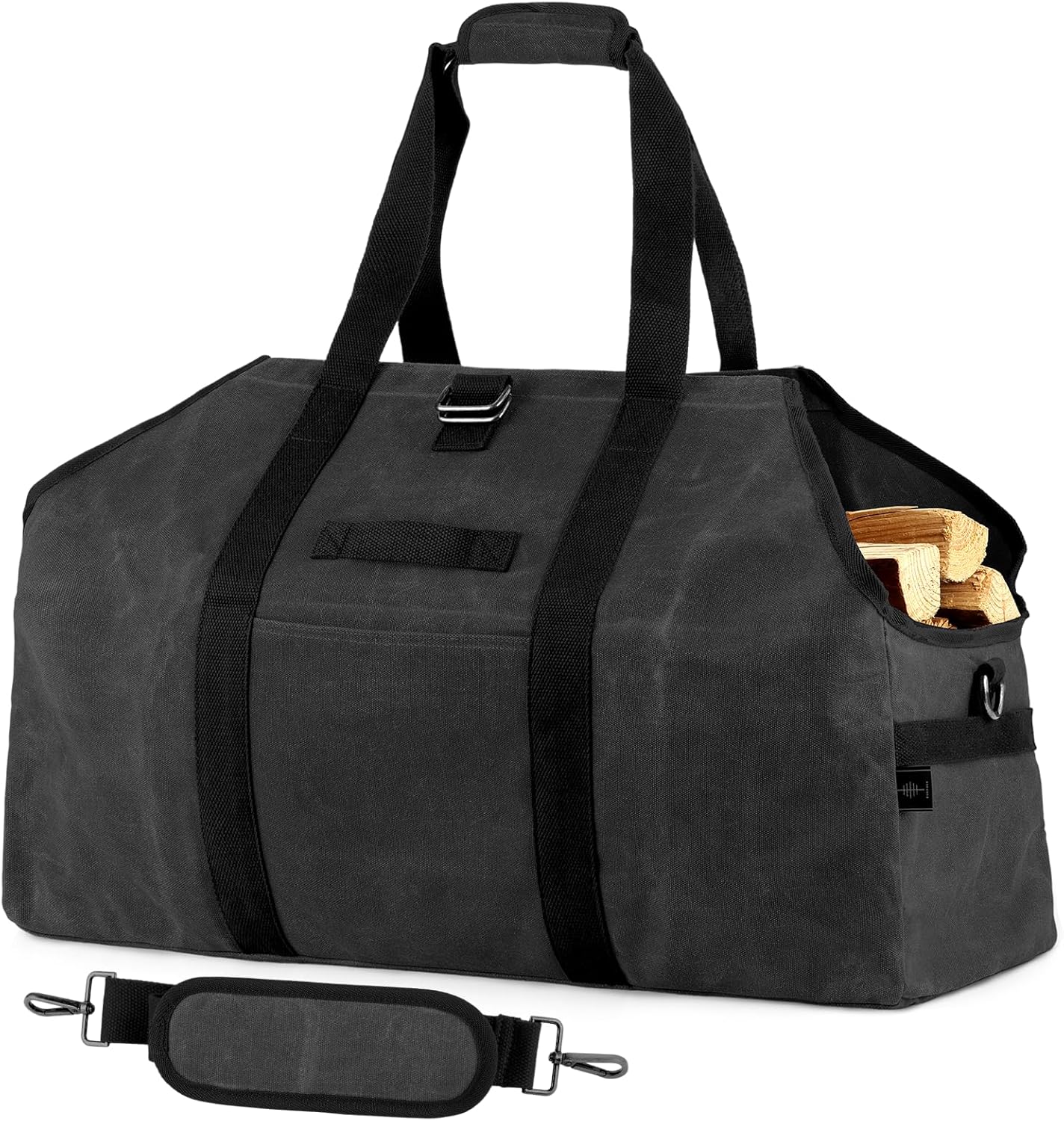 Brennholztasche, Dunkelgrau