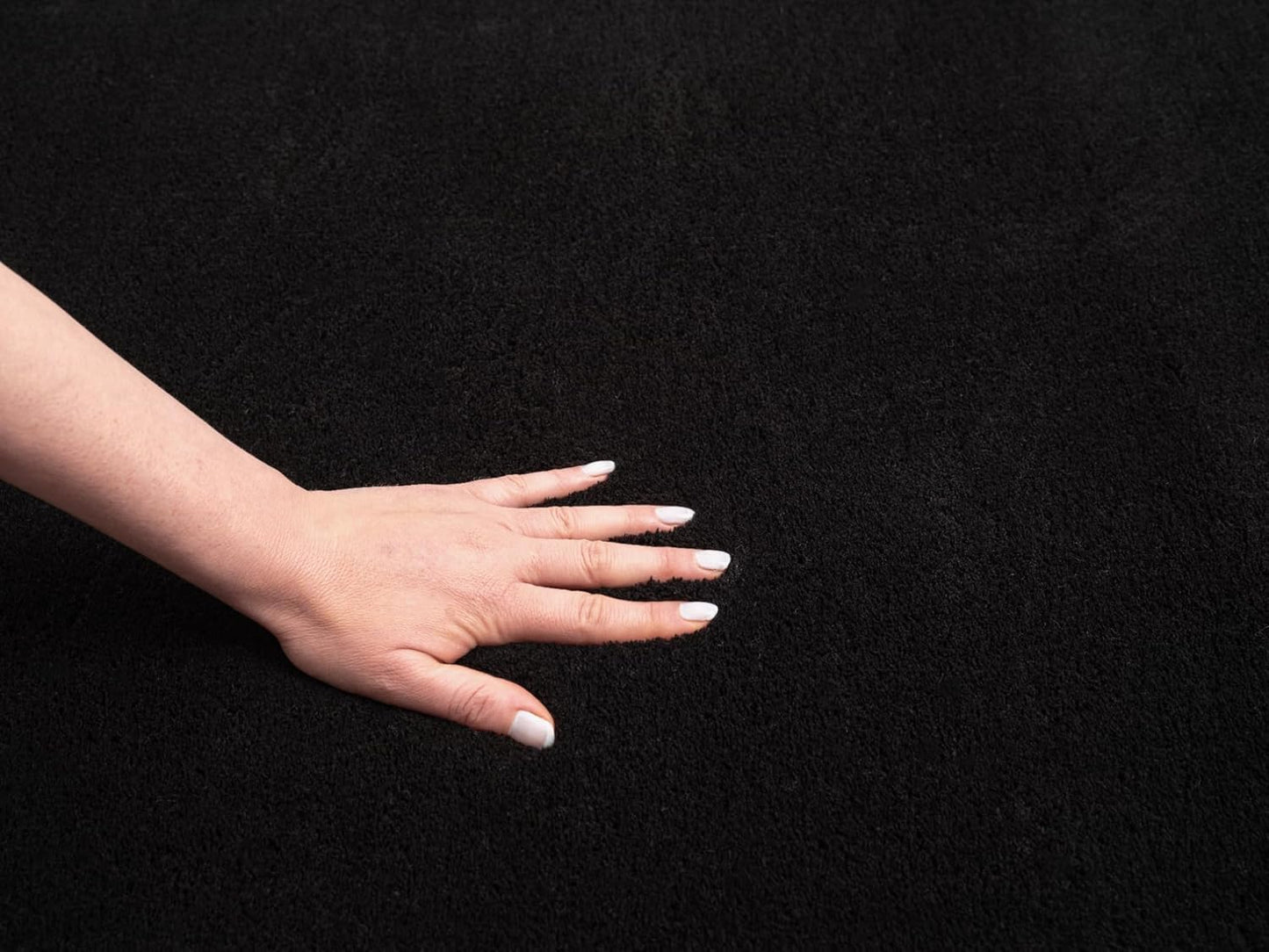 Relax Badezimmerteppich, rutschfest, flauschig und waschbar, 120 cm Rund Schwarz