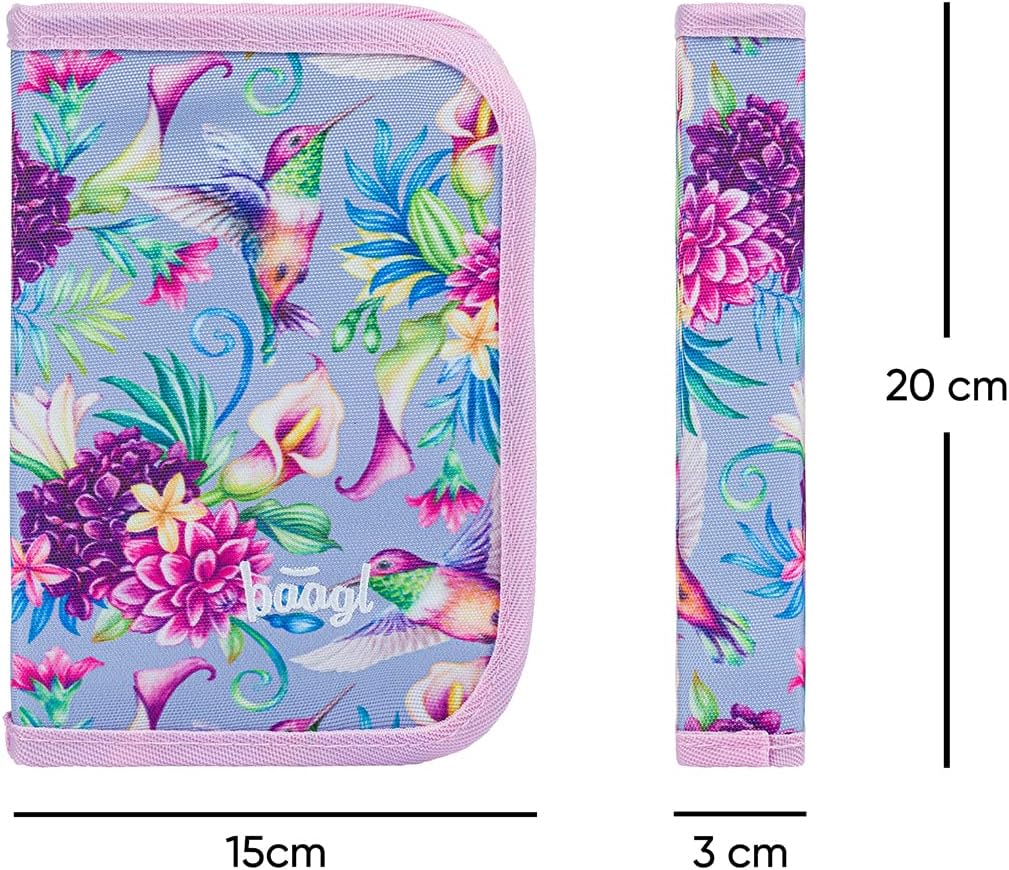 3-teiliges Schulranzen-Set Airy im Kolibri-Design, Kolibri
