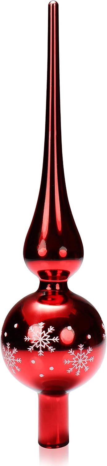 Weihnachtsbaumspitze aus Glas, Rot 28cm, 01 Stück - glänzend