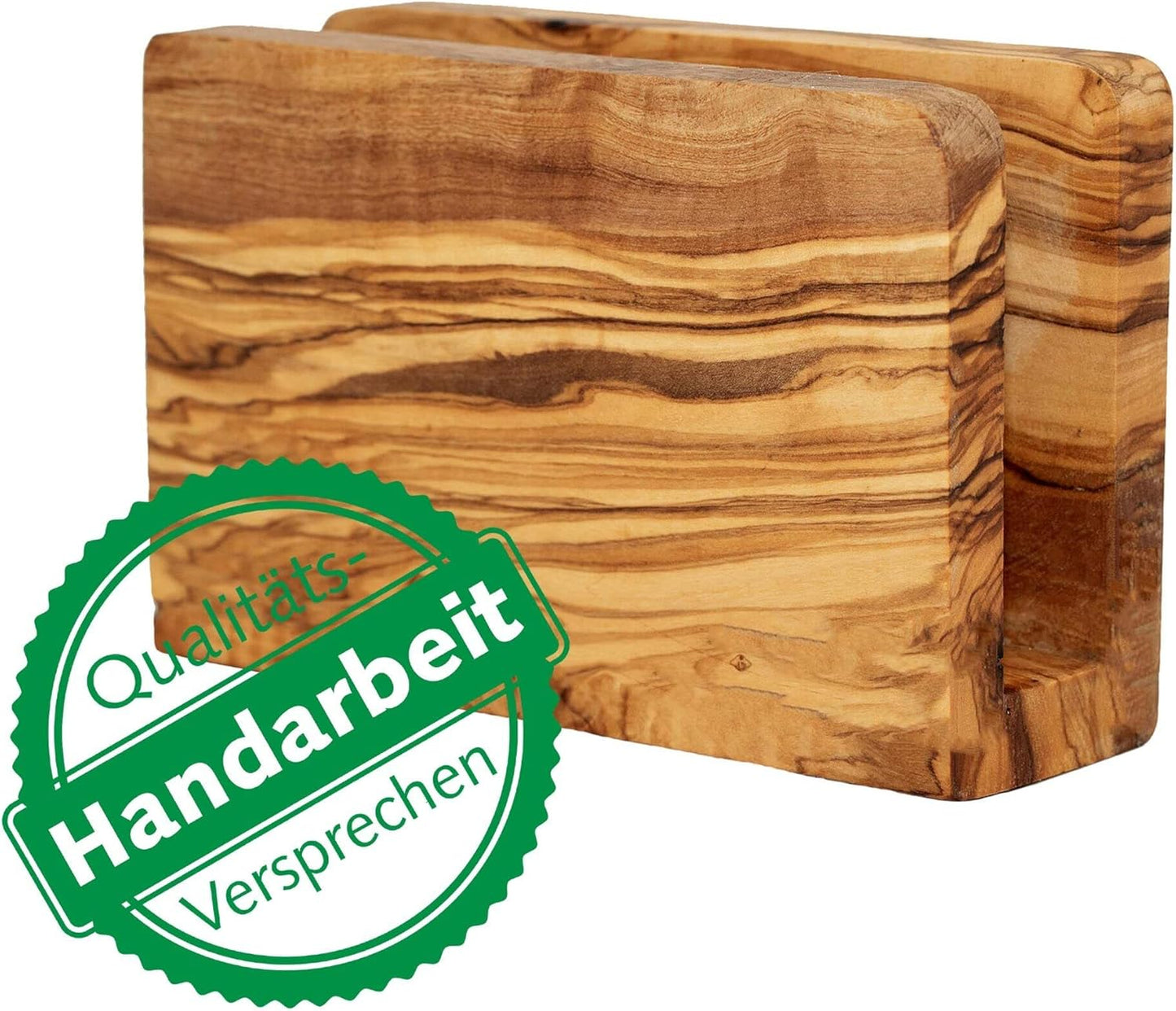 Serviettenhalter aus Olivenholz, 16 x 10 x 5 cm
