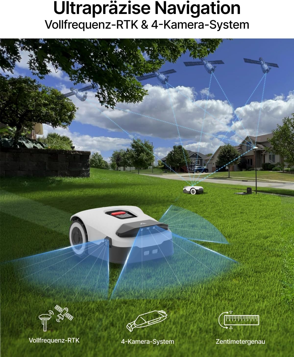 Mähroboter ohne Begrenzungskabel, 650 m², KI-Navigation, A-650 ㎡