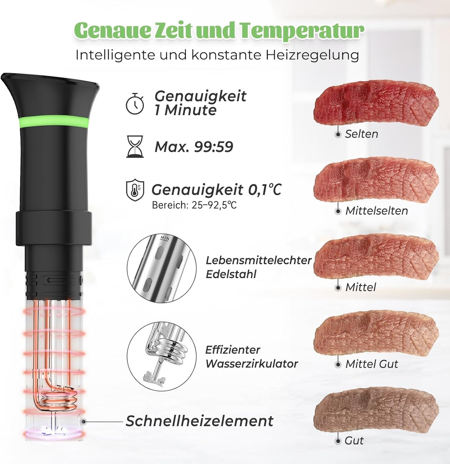 Sous Vide Stick mit LCD Touchdisplay