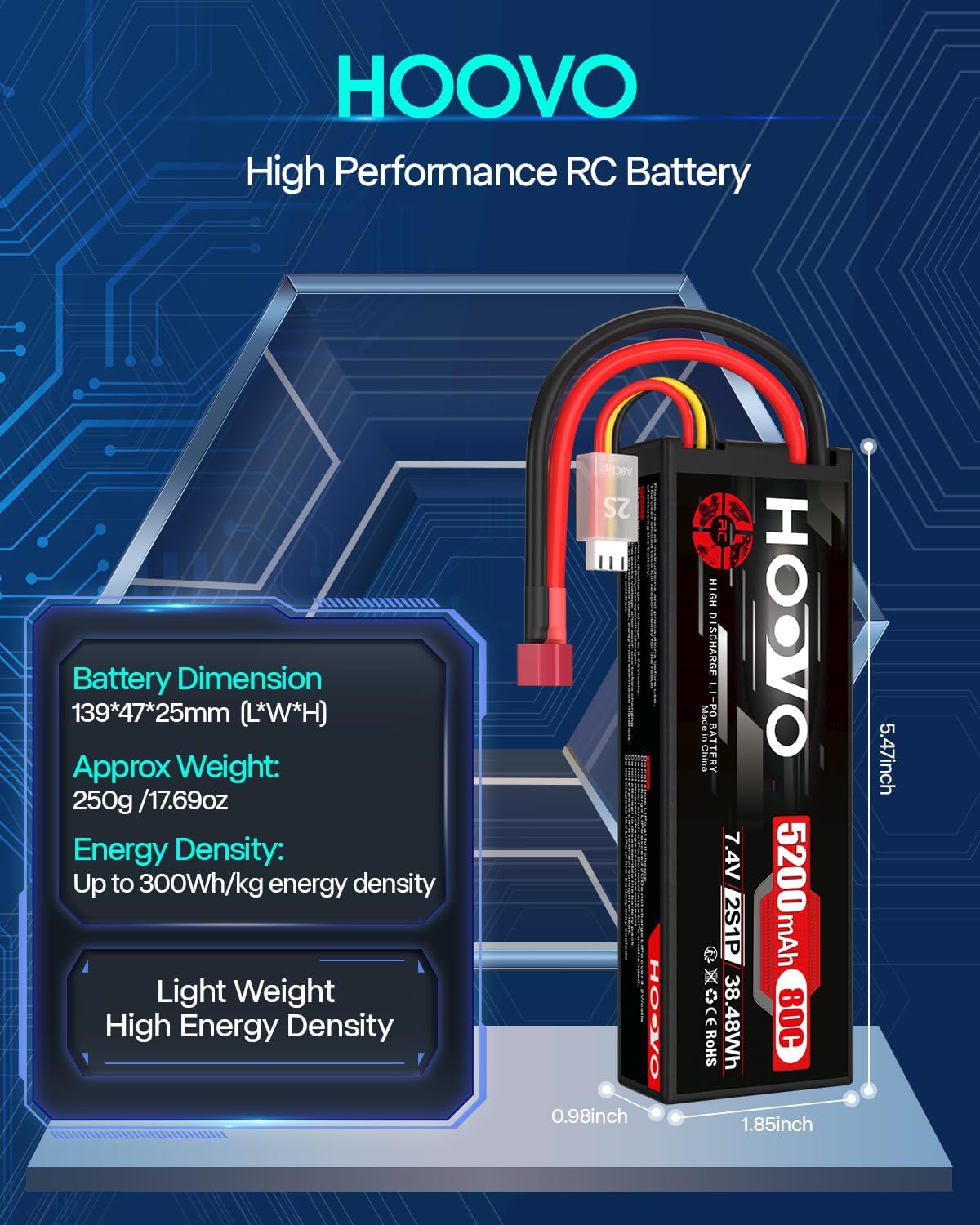 2S LiPo RC Akku 7,4V 5200mAh (2 Stück)