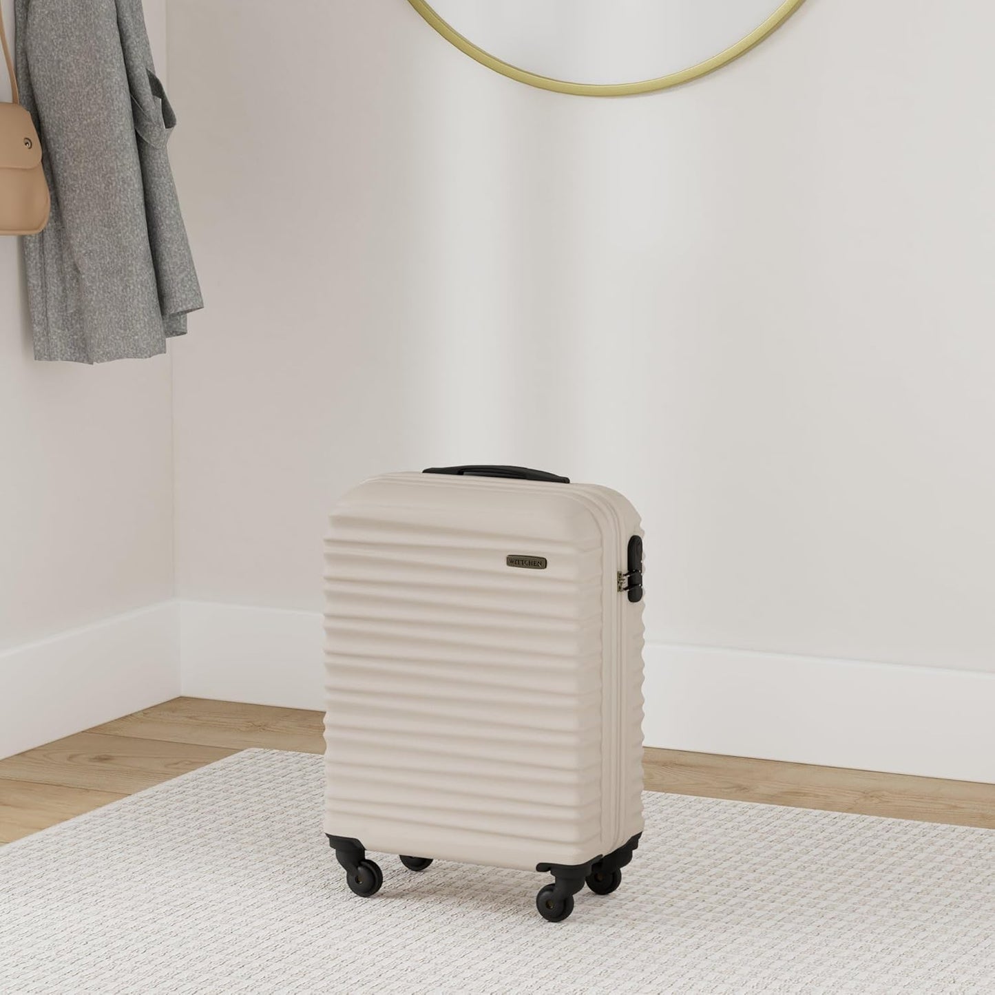 Reisekoffer Handgepäck mit Zahlenschloss (Grösse M), Beige Handgepäck