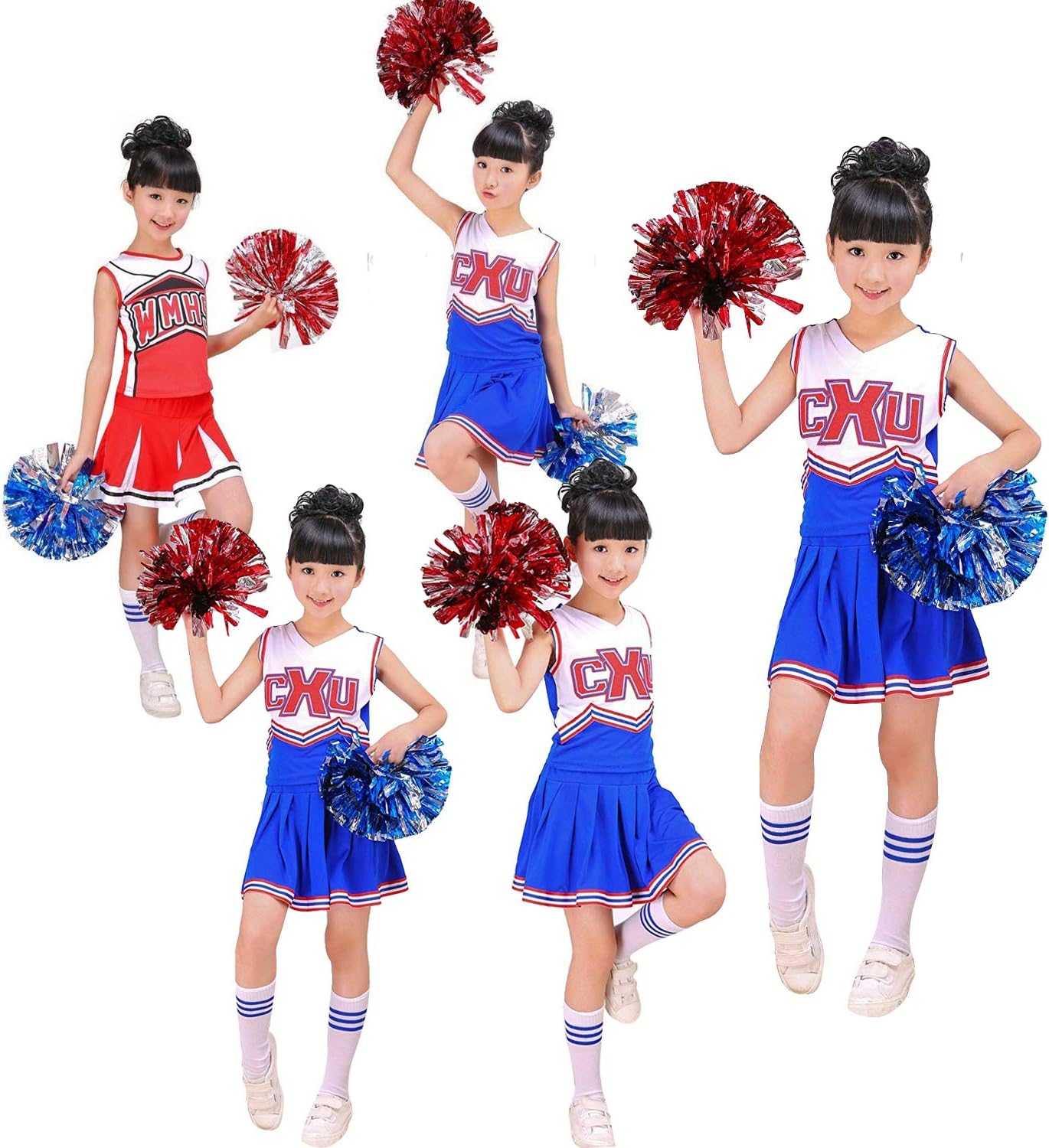 Cheerleader Kostüm-Set, Rot 10-11 Jahre