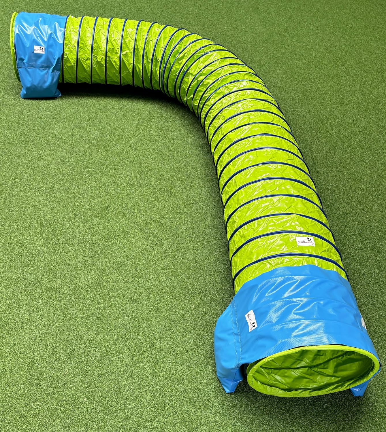 Agility Hundetunnel mit Stützsandsäcken, 3m, 3m limettengrün