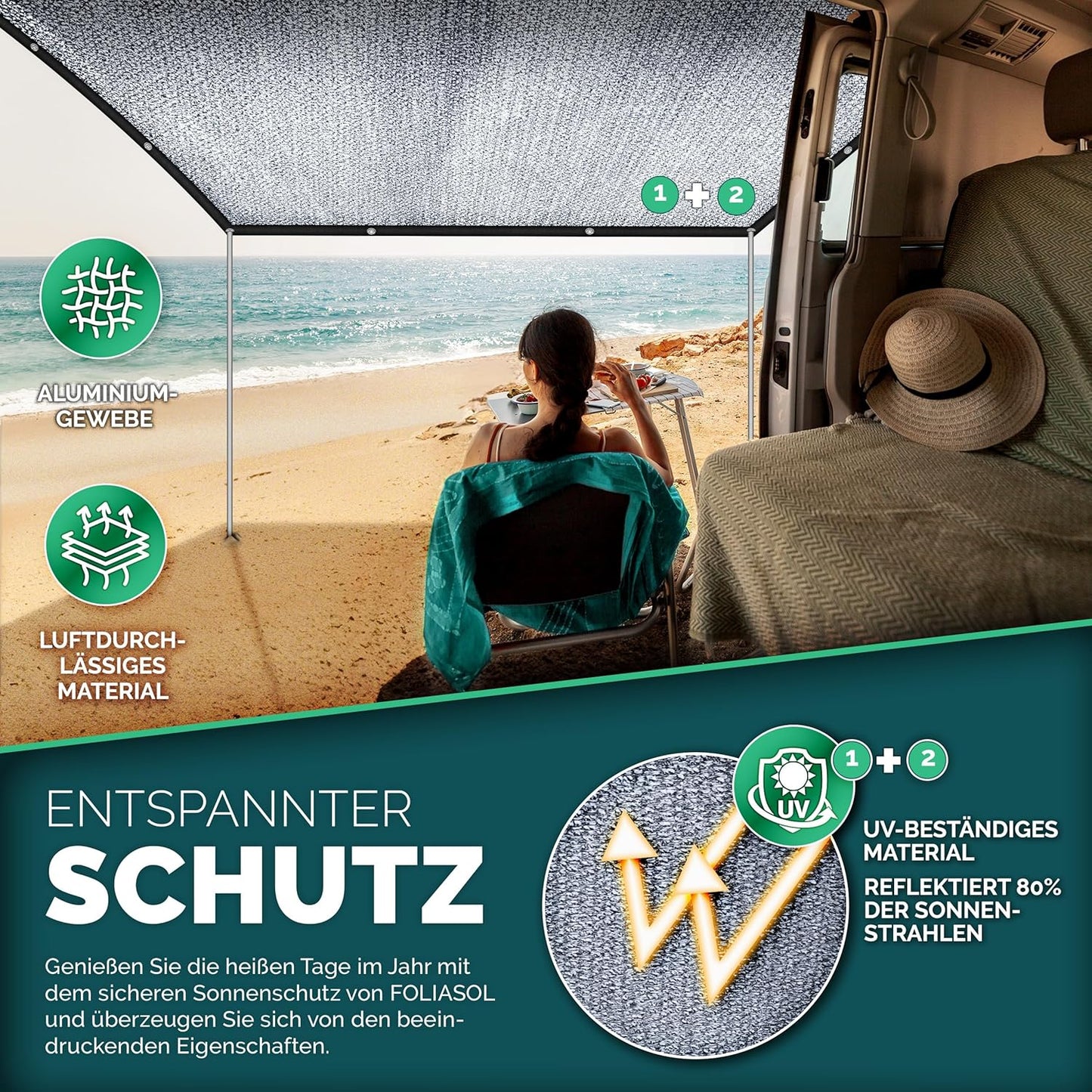 Sonnenschutznetz 4x6 m mit Ösen, 4x6 m