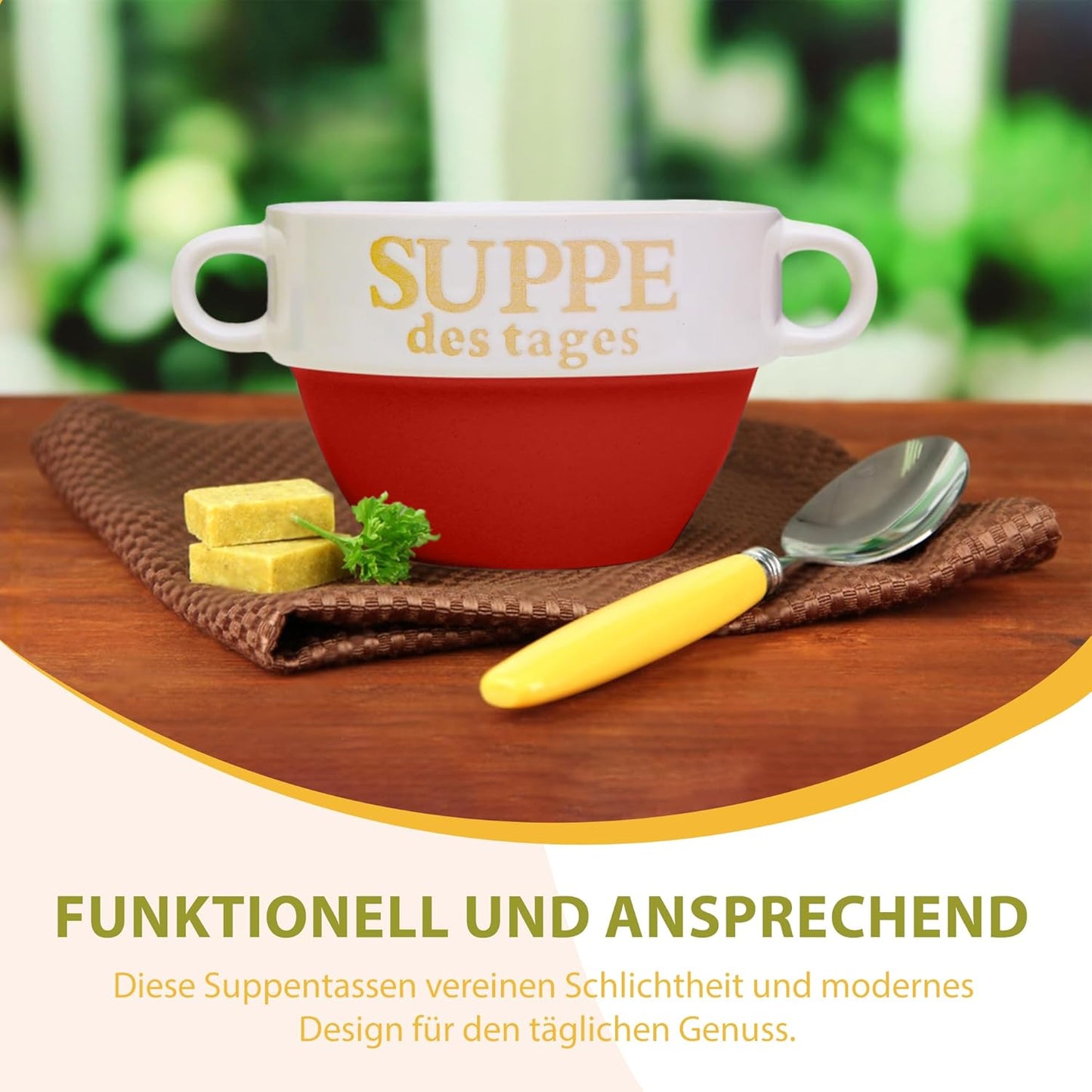 12er-Set Suppentassen, 12 Stück Rot
