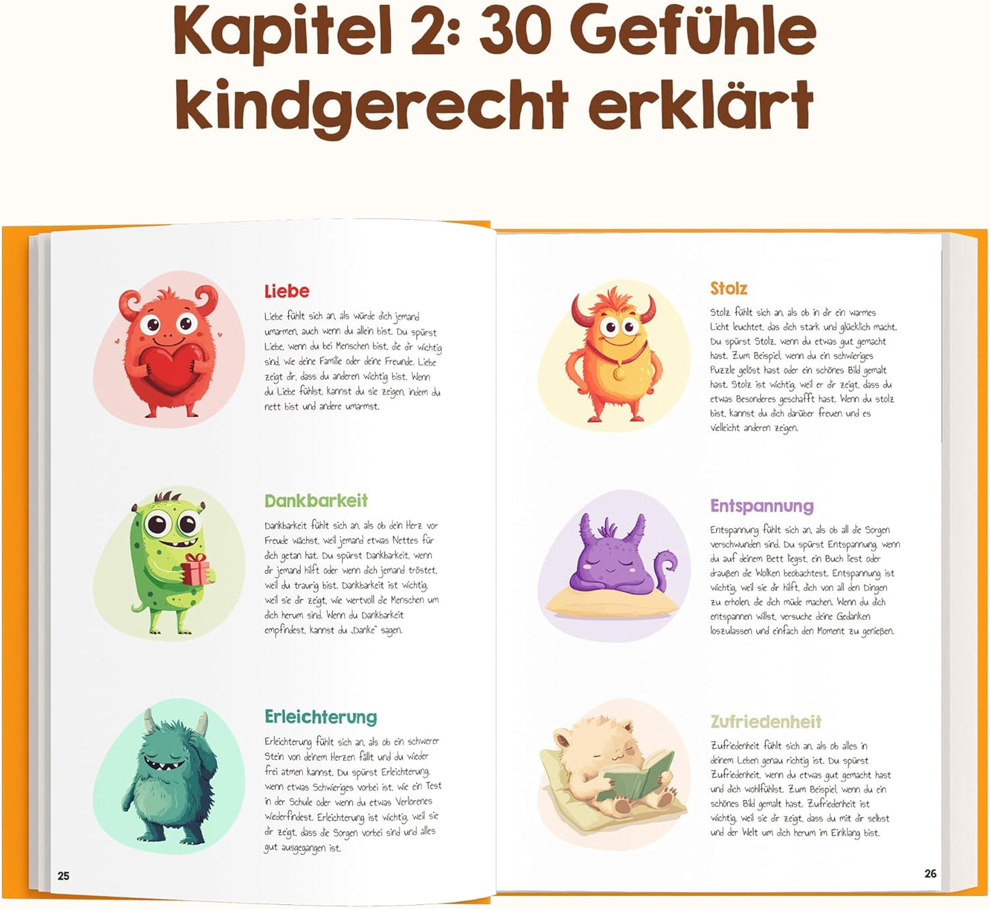 Gefühlstagebuch für Kinder mit Spielen, Orange