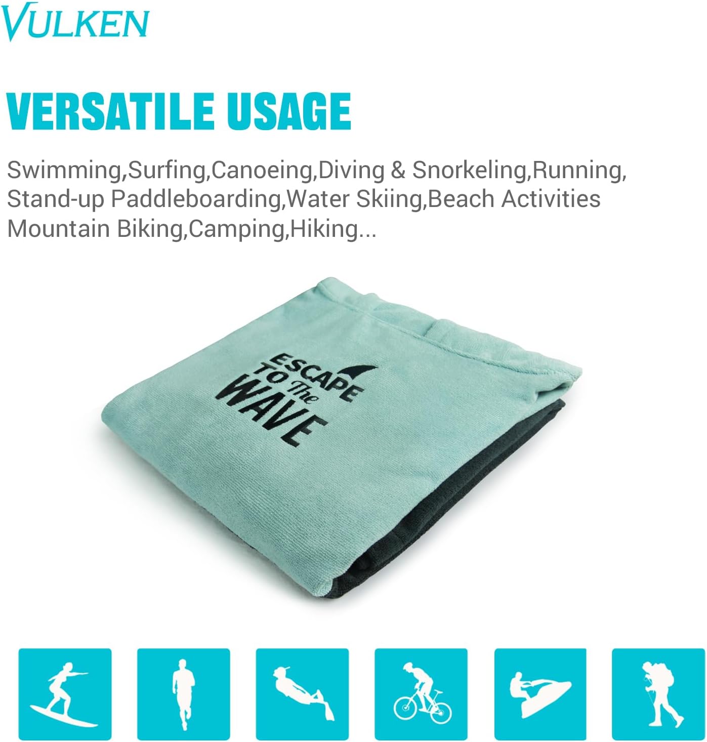 Badeponcho mit Kapuze, Teal