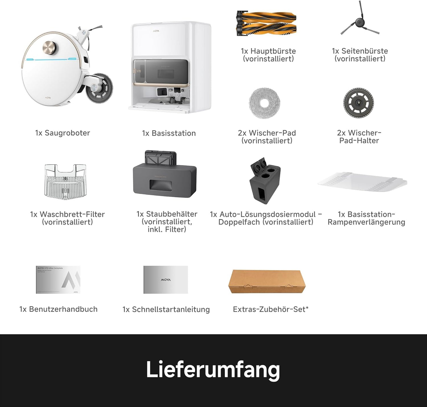 V70 Ultra Complete X Saugroboter mit MaxiReachX Seitenbürste, V70 Ultra Complete X White