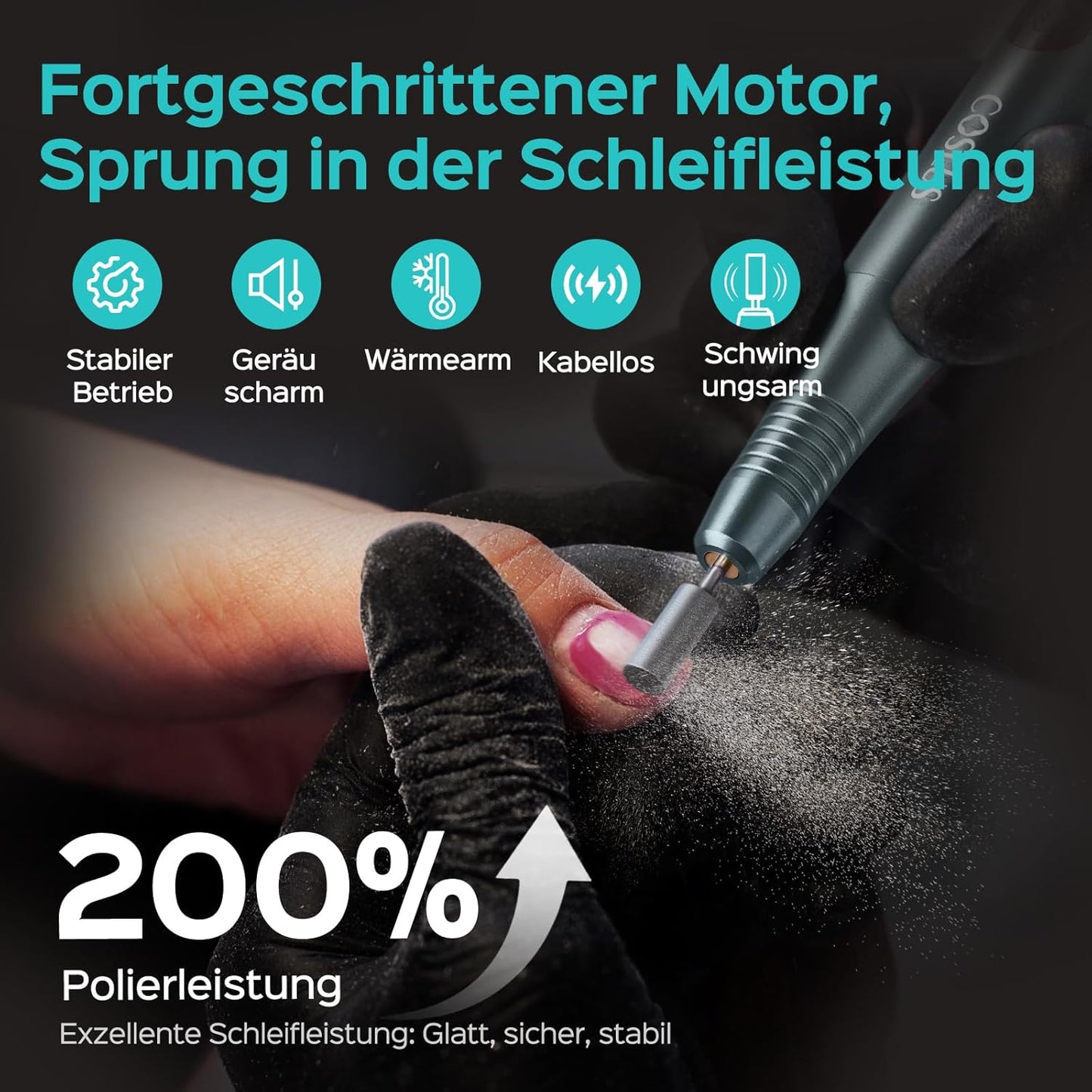 Nagelfräser C51 mit LED-Display, Blaugrau