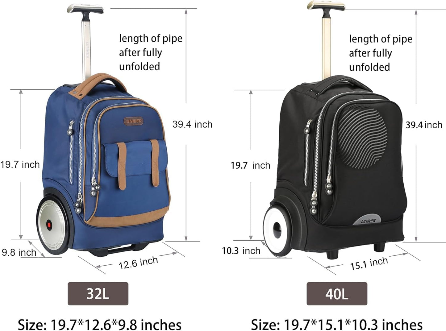 Laptoptasche mit Rollen für 15.6 Zoll Laptops, T5 - Fingerabdruck