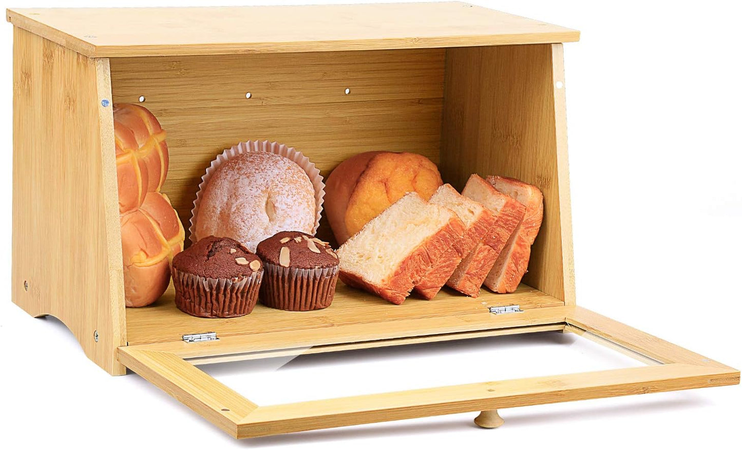 Brotkasten mit Sichtfenster, Bamboo(39x21x23cm/15.4"x8.3"x9")