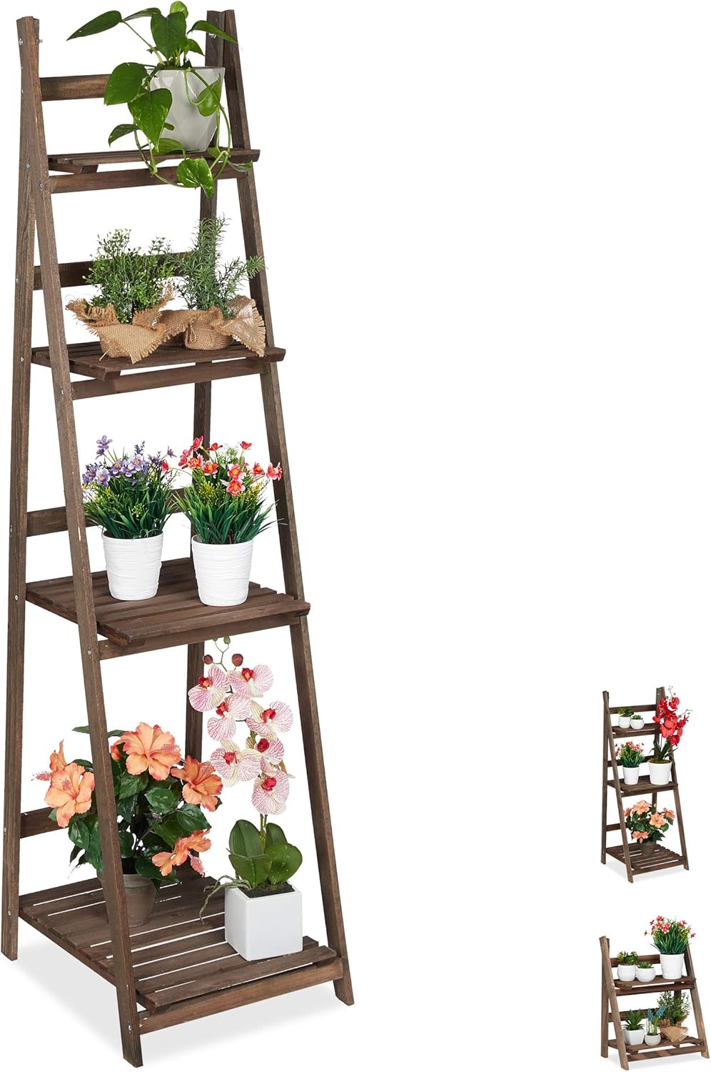 4-stufige Blumentreppe, 160,00 x 41,00 x 49,00cm
