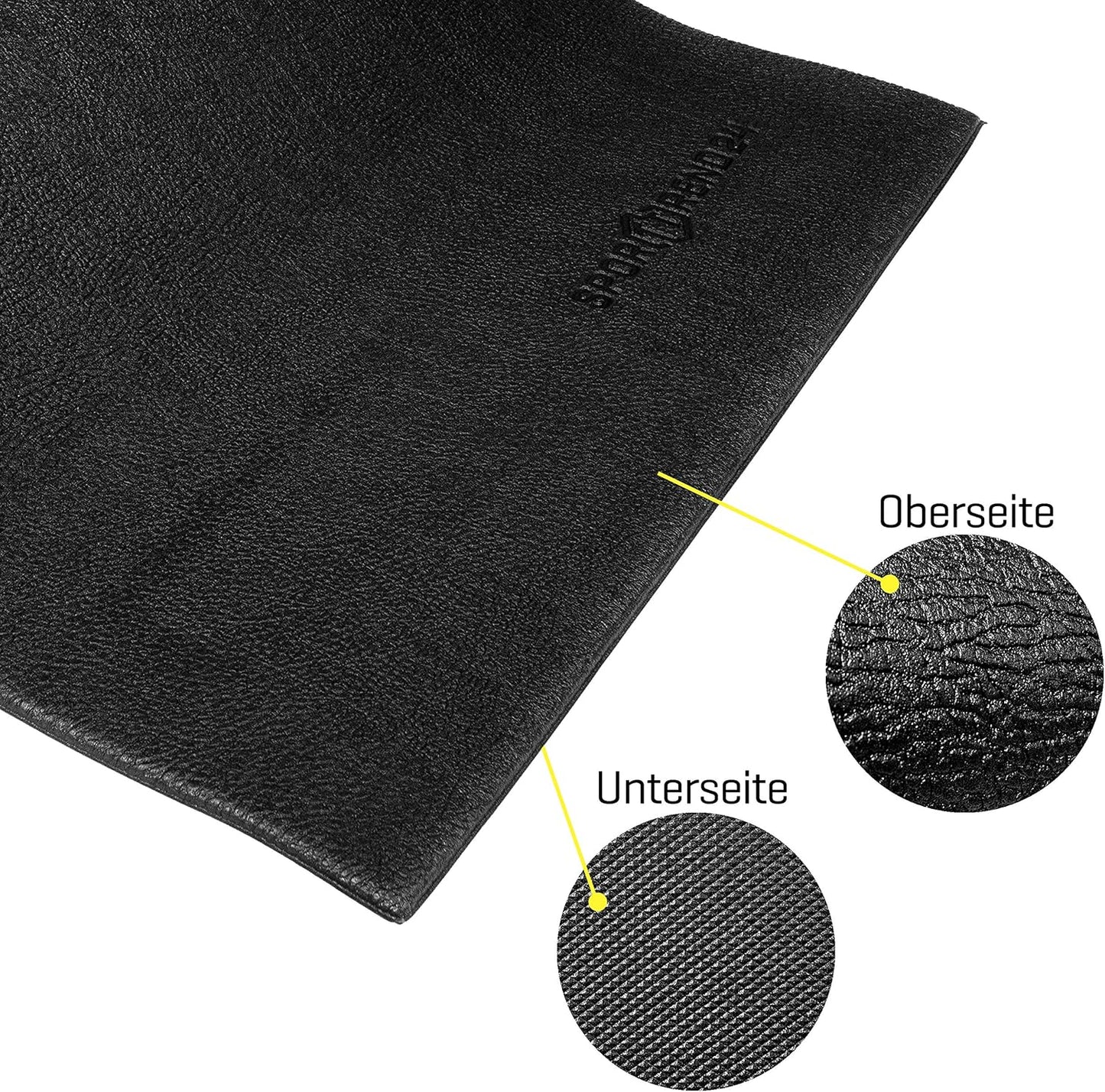 Unterlegmatte für Laufbänder, Schwarz 160L x 70B x 1D cm