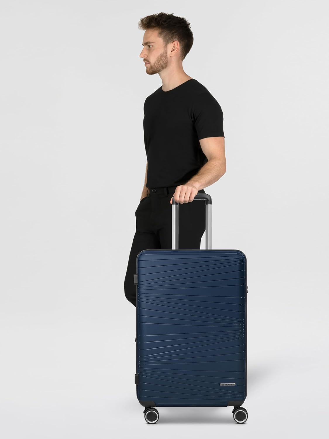 Dallas 3.0 4 Rollen Trolley M 65 cm mit Dehnfalte, Dunkelblau / Koffer M (65 cm) erweiterbar
