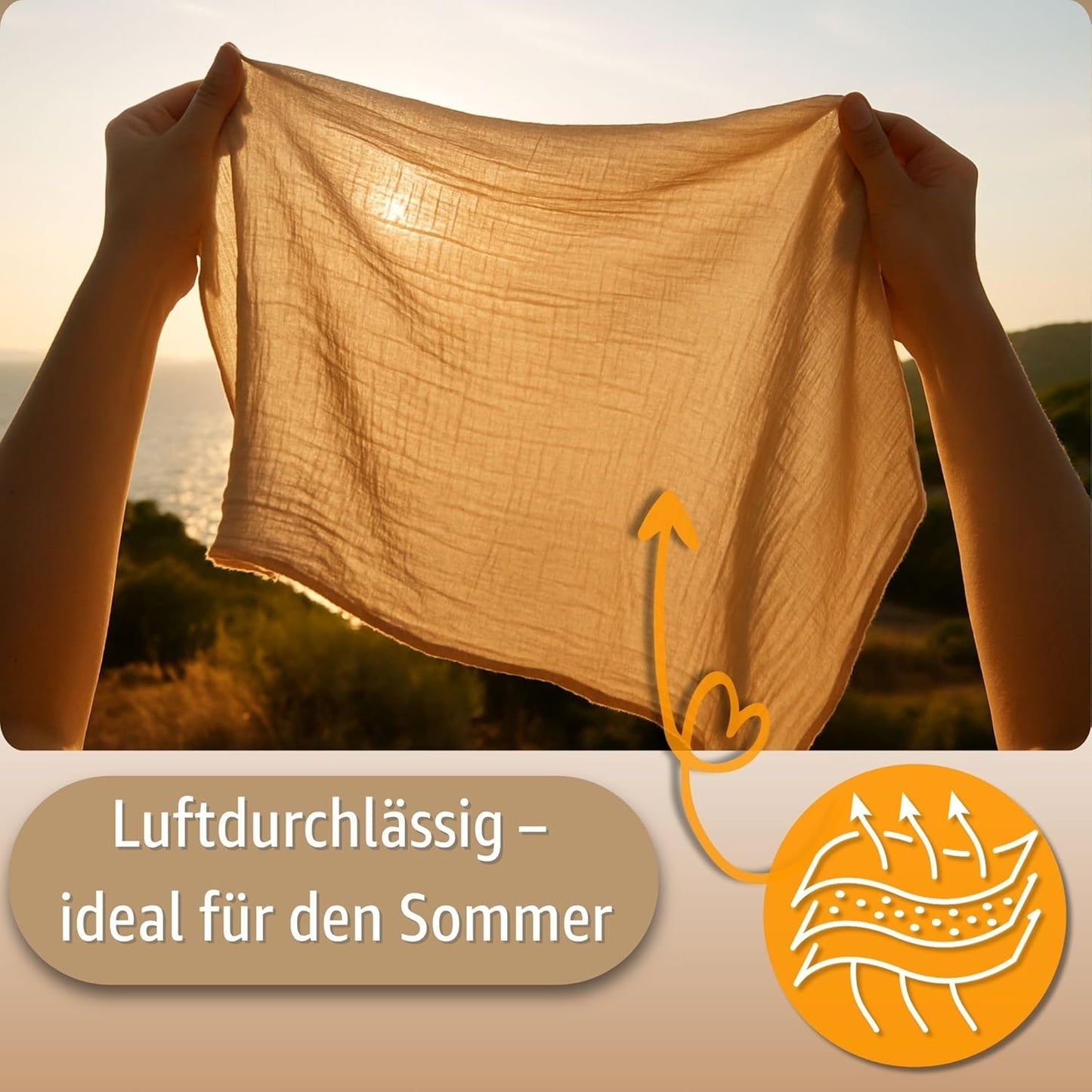 Einschlagdecke für Babyschale 85x85 cm, Beige 85 x 85 cm