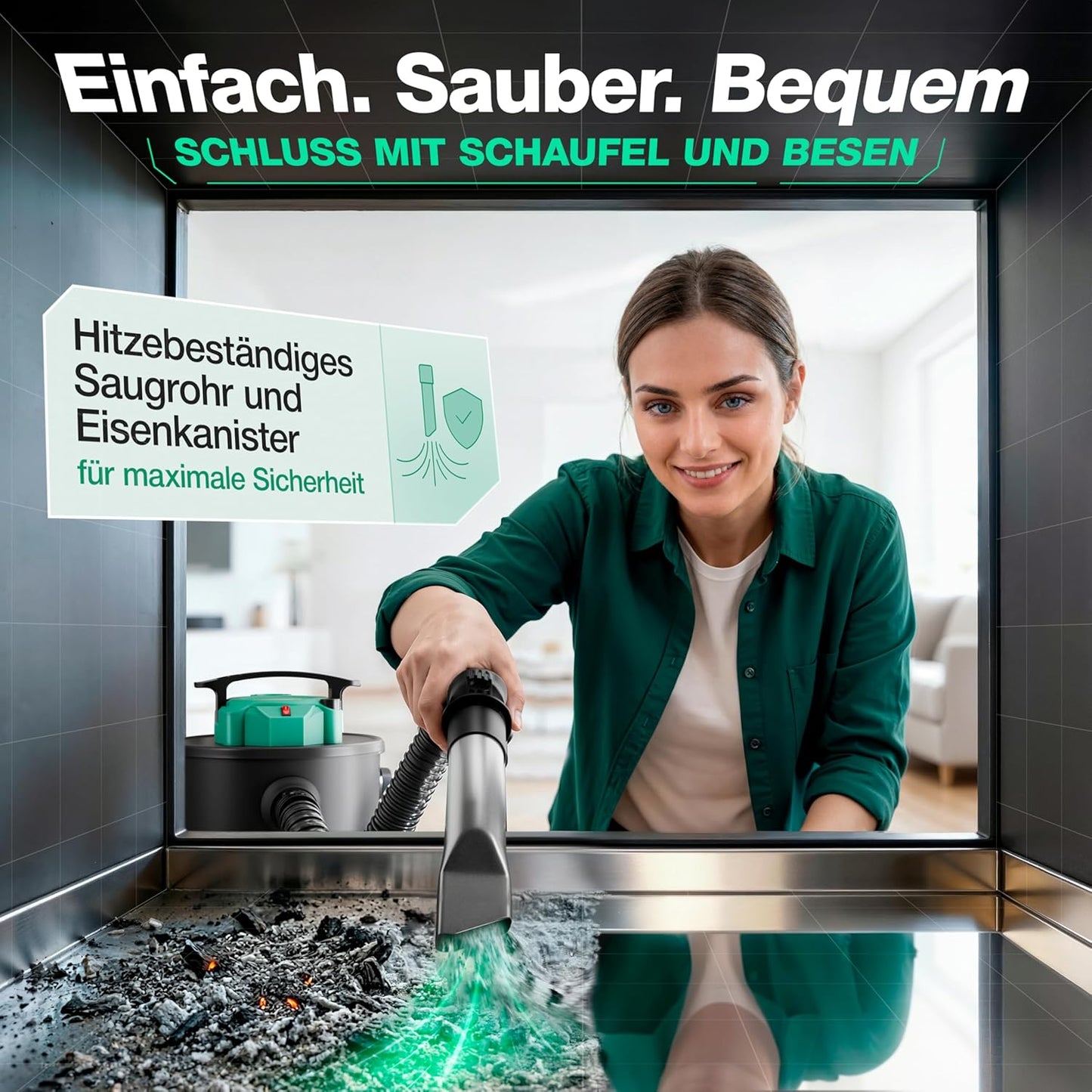 Aschesauger mit 18L Tank und HEPA-Filter