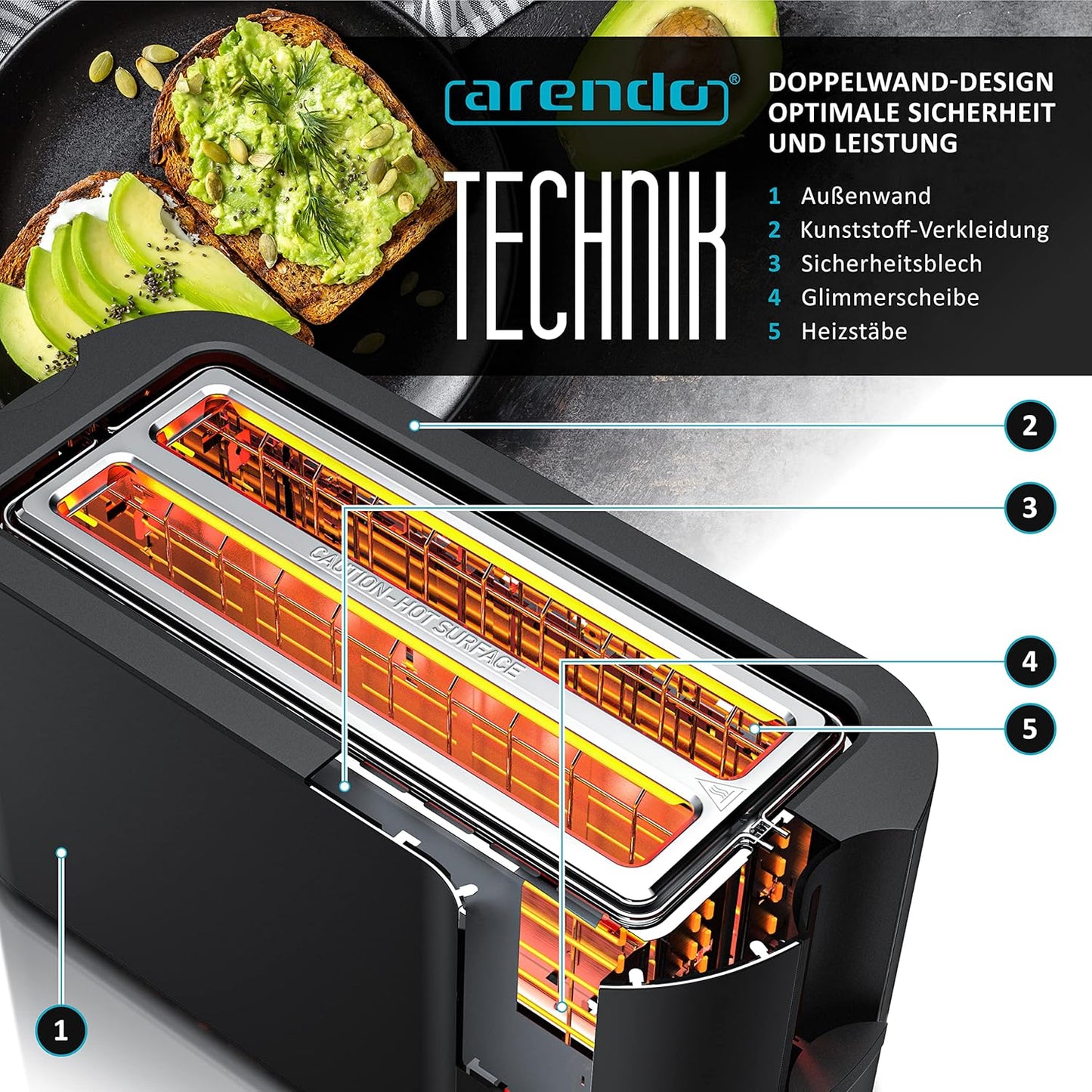 Langschlitz-Toaster mit Touchscreen, A: Cool Grey