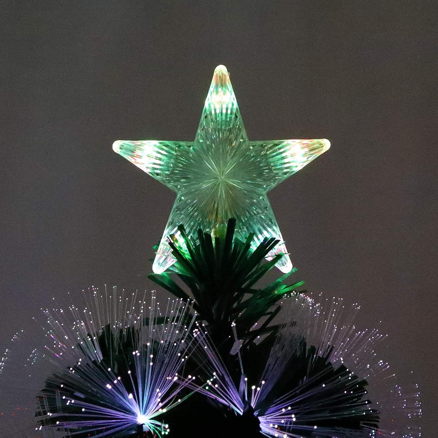 Künstlicher Weihnachtsbaum mit 260 LEDs, 210cm, Led Glasfaser Weihnachtsbaum