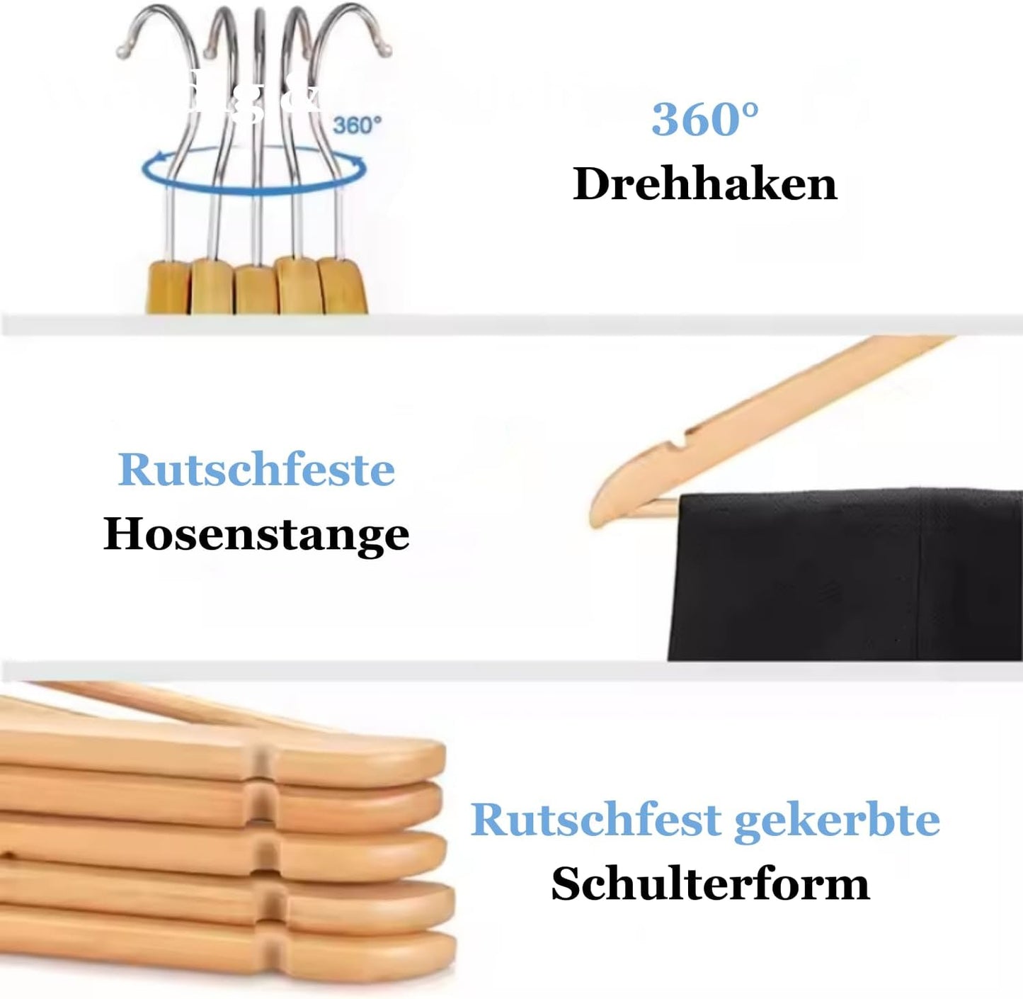 20er-Set Kleiderbügel mit Hosensteg