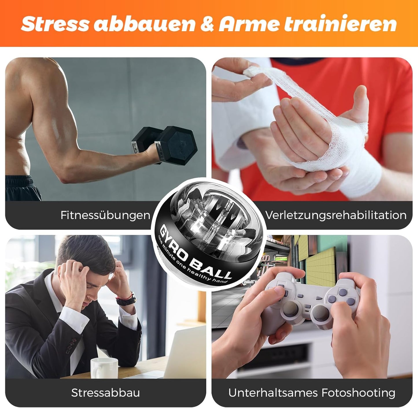 Gyroball Pro Handgelenktrainer, Metallgehäuse