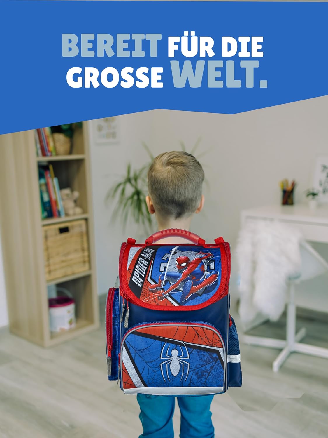 9-teiliges Spiderman Schulranzen-Set, 9-teiliges Set mit Sporttasche