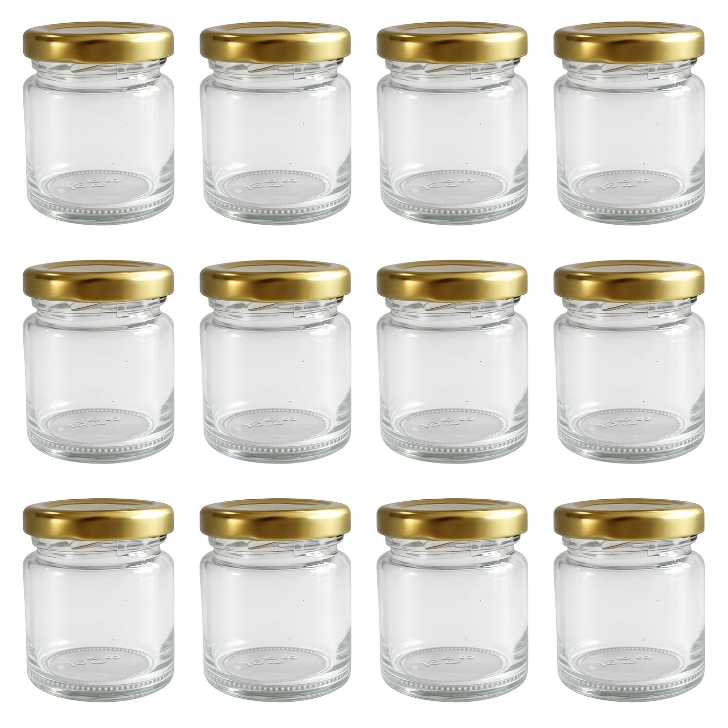 Mini Marmeladengläser, Gold 37 ml 12