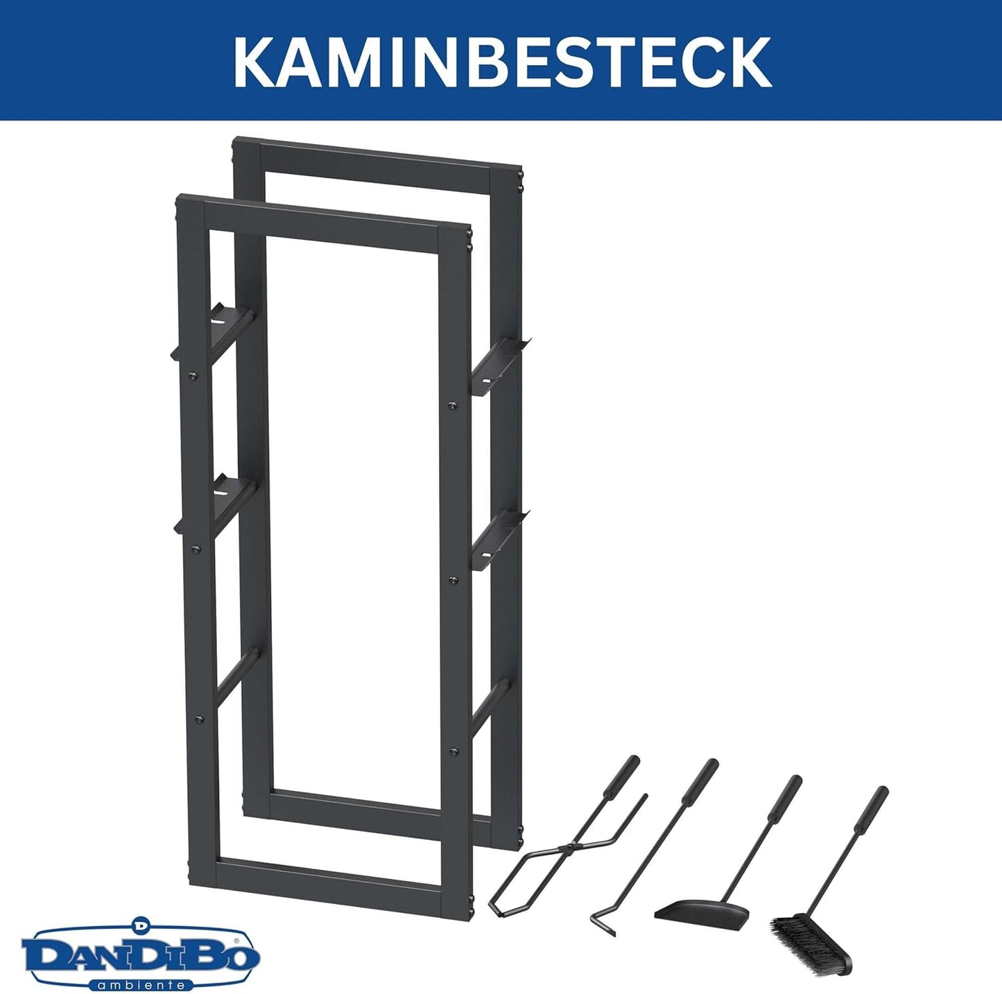 Kaminholzregal mit Besteck