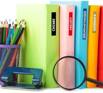12er-Pack Prägeetikettenband, 9mm x 3m, Schwarz/Rot/Blau/Gelbem/Gold/Transparent 12-Pack