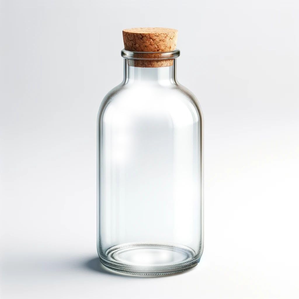 25 x Mini Glasflaschen mit Korken, 100 ml / 25 St