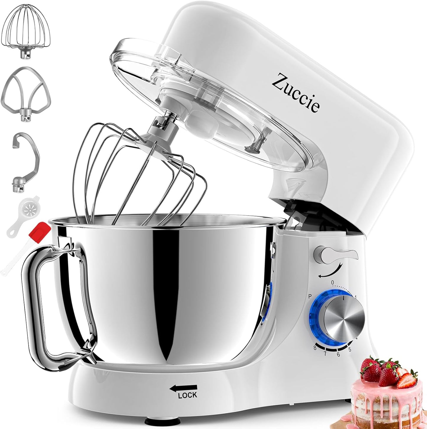 Küchenmaschine mit Zubehör, Weiss