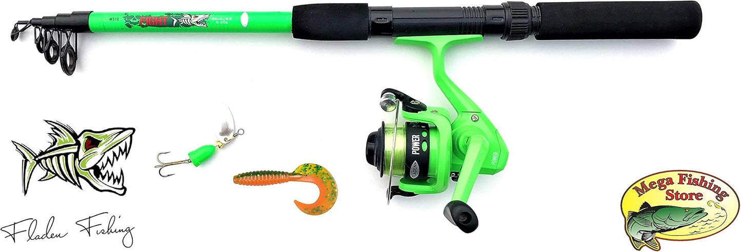 Kinderangel Starter Set Tele Spinning Combo, Grün
