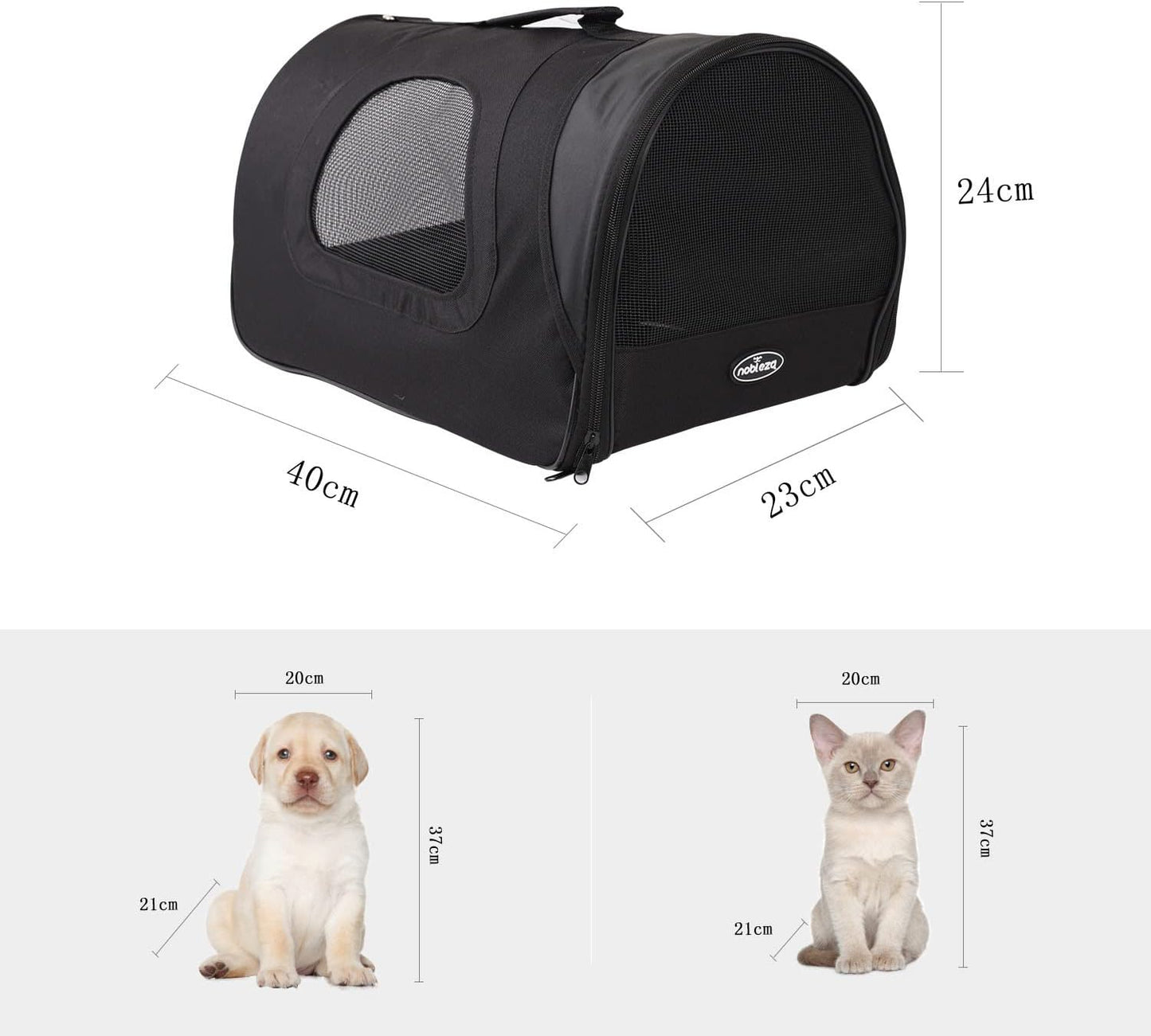 Transporttasche für Haustiere, L40*W23*H24cm|Schwarz