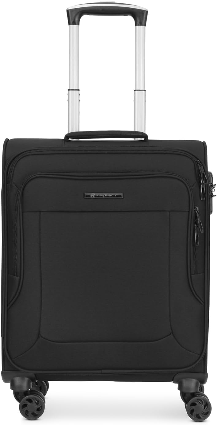 Handgepäck Trolley mit 4 Rollen und Zahlenschloss, Schwarz Koffer S (55 cm)