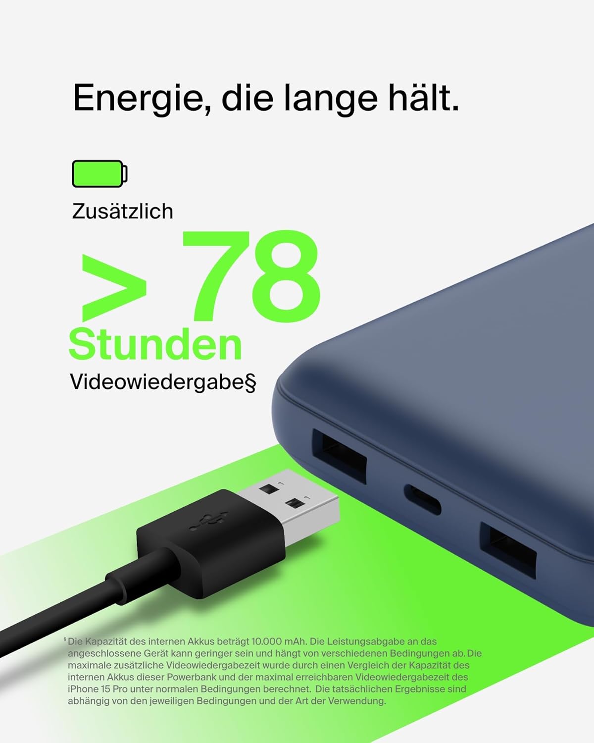 Tragbare Powerbank BoostCharge, 1 Packung ; Blau