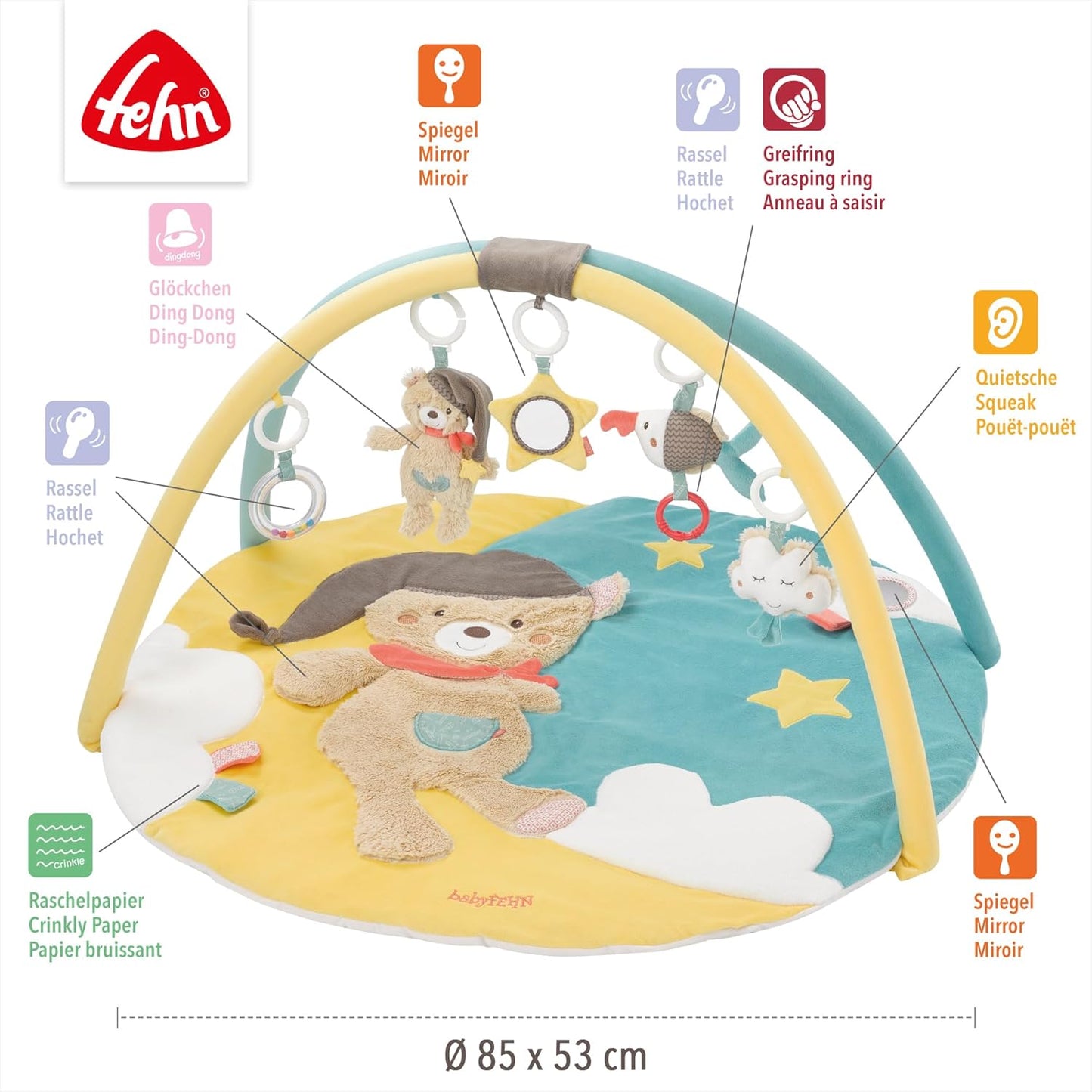 3D Activity-Decke Bruno mit Spielbogen, Bruno