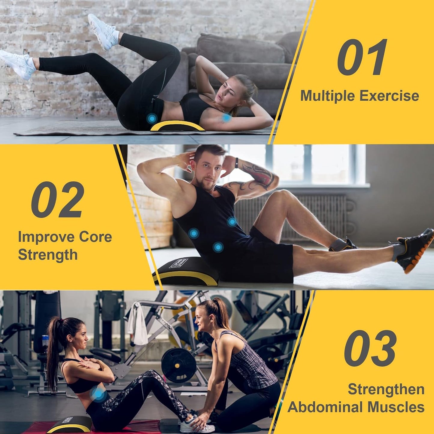 Bauchmuskel-Übungsmatte für Core-Training, dunkelgrau