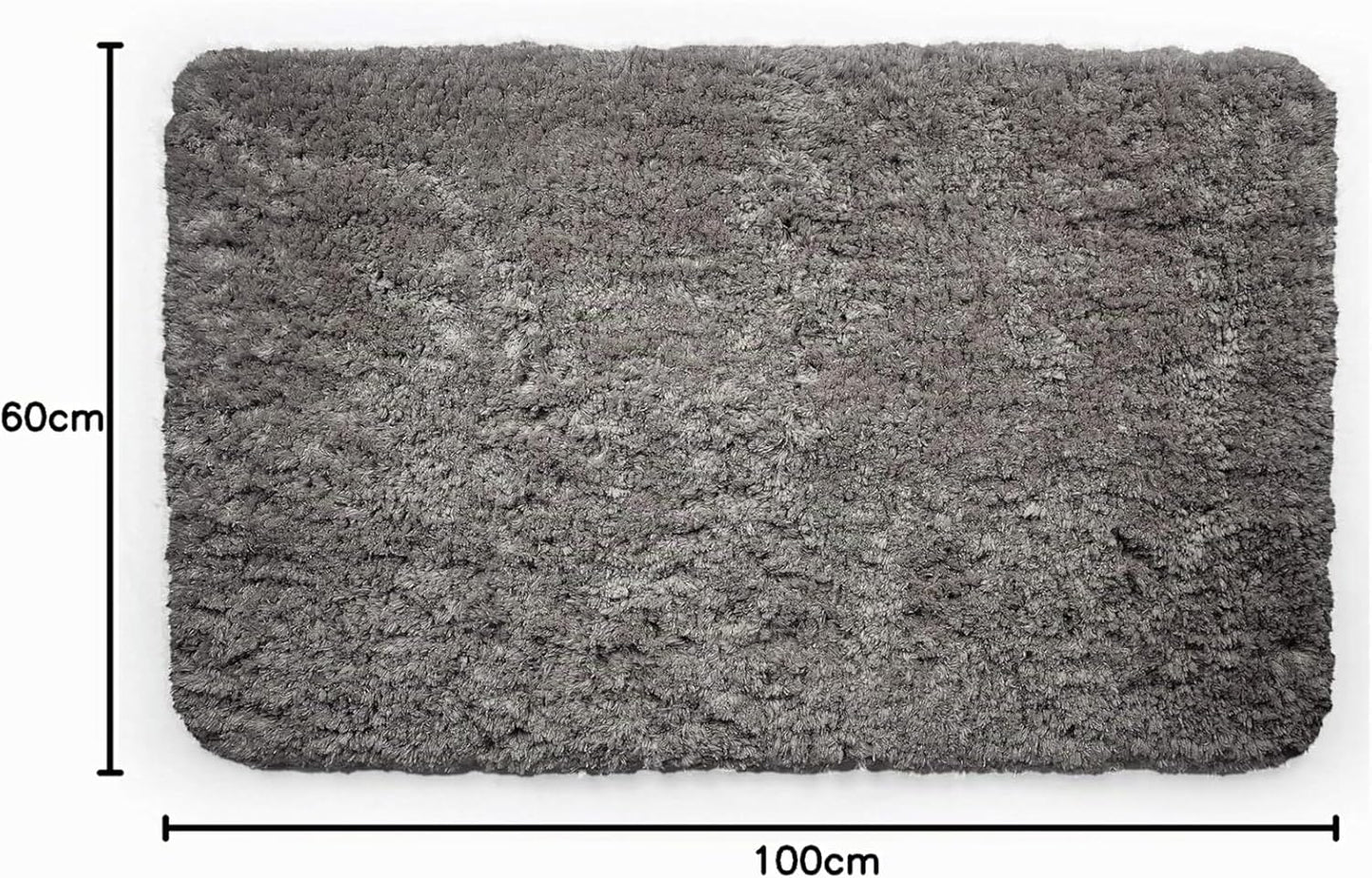 Rutschfeste Hochflor-Badematte, 60 x 100 cm Anthrazit