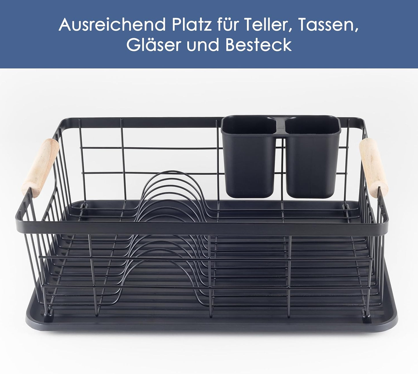 Abtropfgestell mit Besteckhalter, Geschirrständer