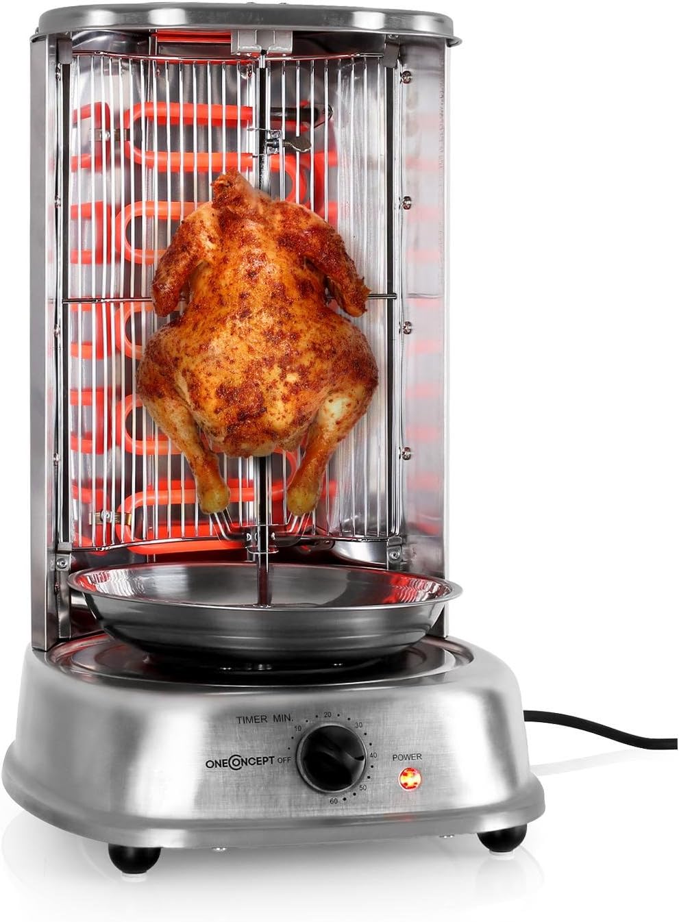 Kebap Master - Vertikalgrill mit Drehspiess, ohne Schiebetür, Silber