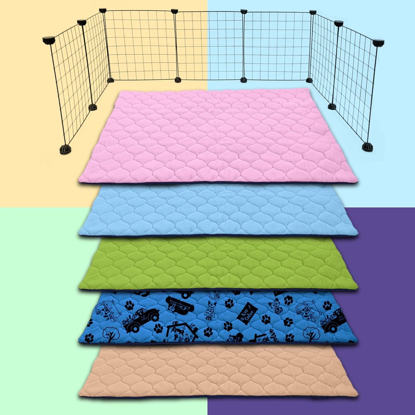 Waschbare Käfigeinlage für Kleintiere, Rosa L 60 x B 50 x H 2 cm