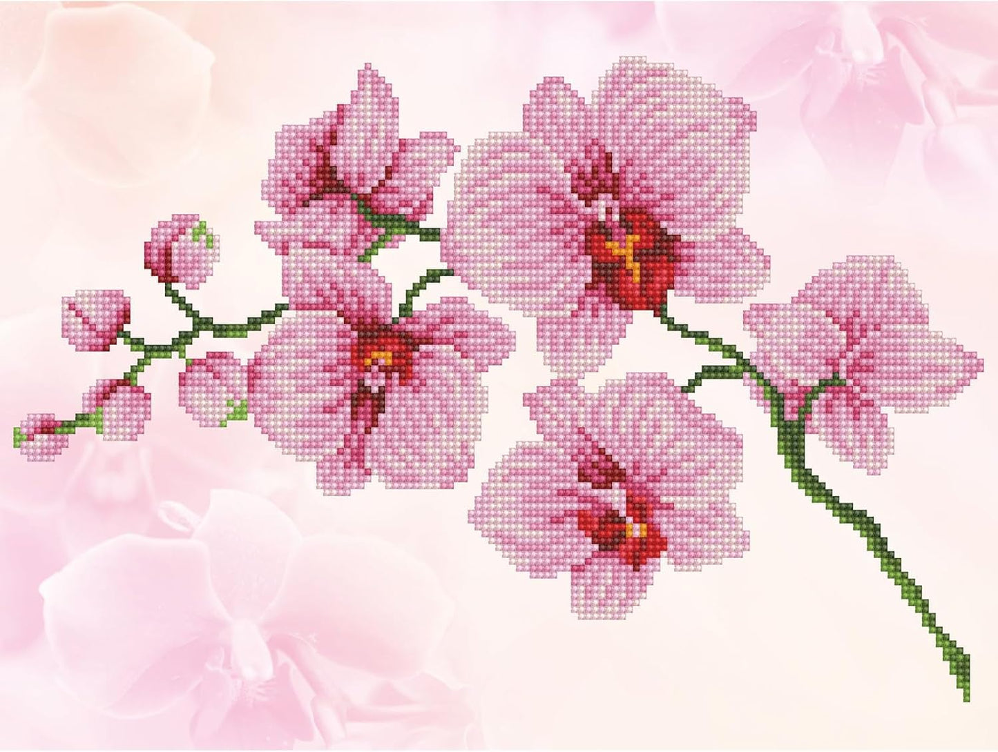 Diamant-Malerei-Set Orchideenspray (37 x 27 cm), 37 x 27cm Orchideenspray